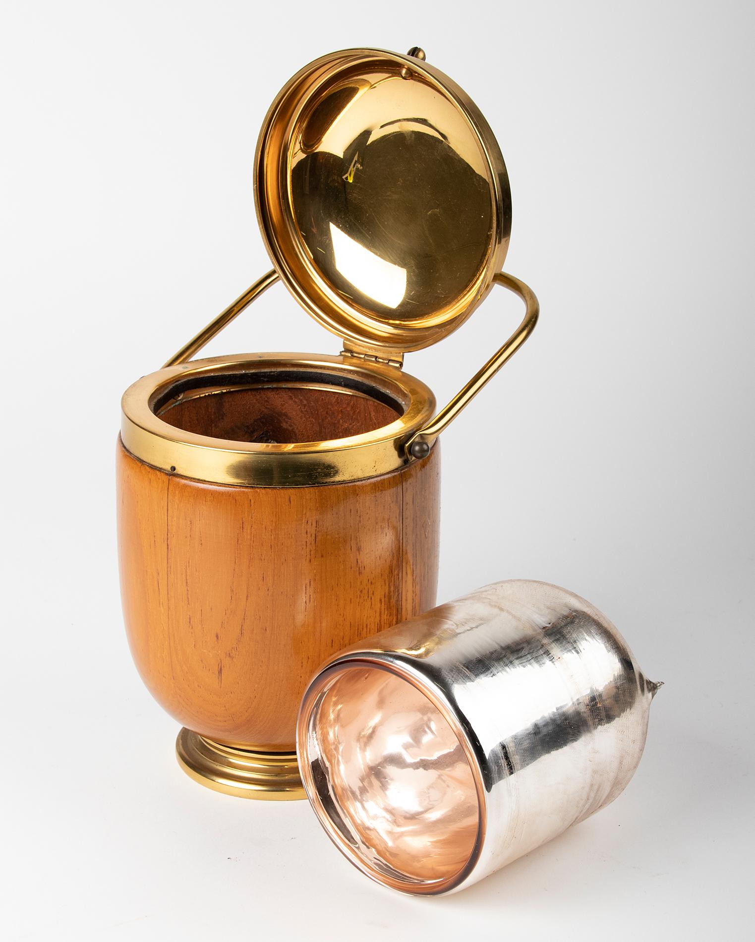 Mid-Century Modern Mid-Century Wooden Italian Ice Bucket by Aldo Tura for Macabo
