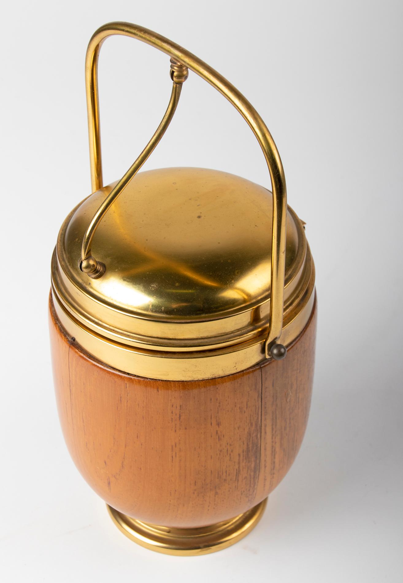 Mid-Century Wooden Italian Ice Bucket by Aldo Tura for Macabo For Sale 2