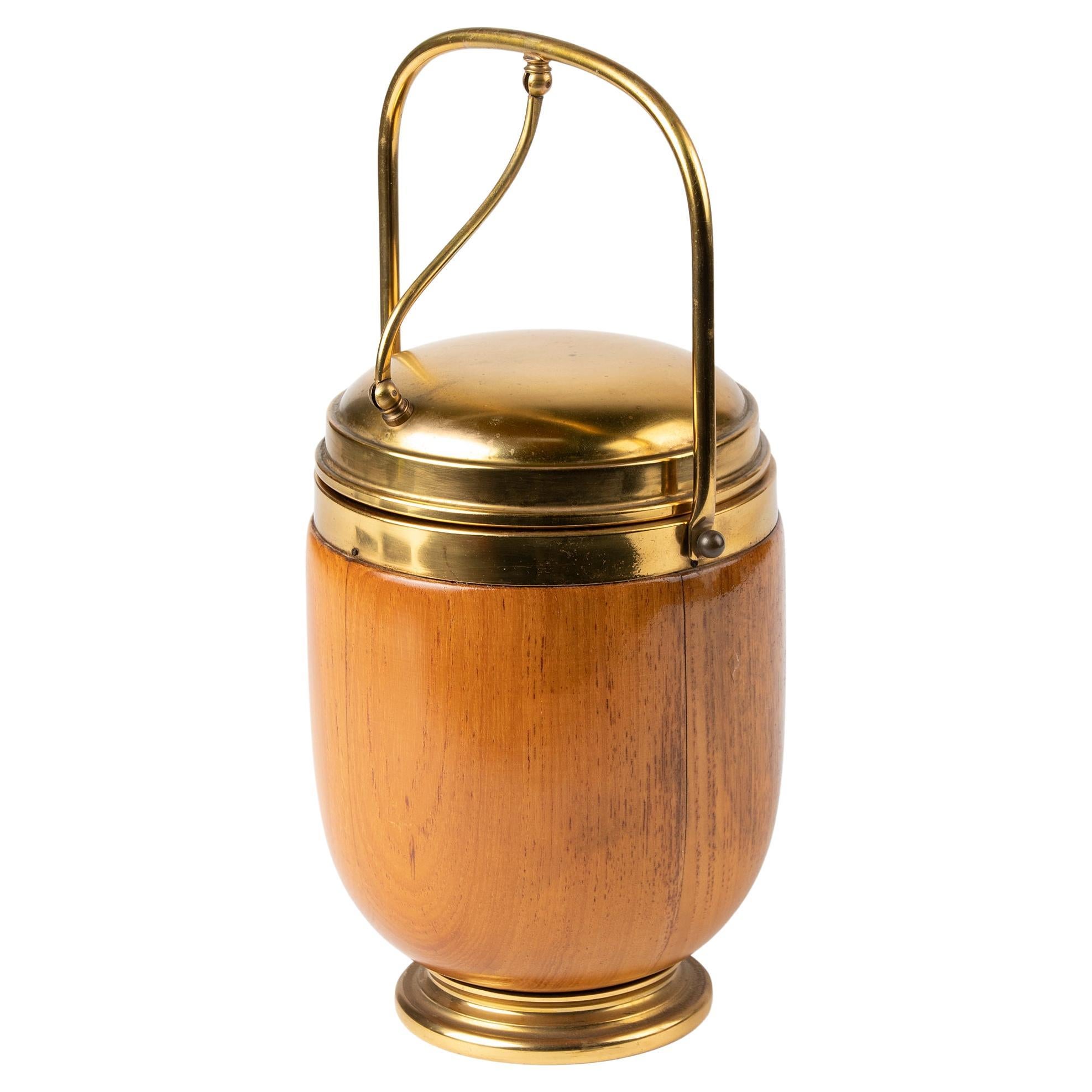 Mid-Century Wooden Italian Ice Bucket by Aldo Tura for Macabo For Sale