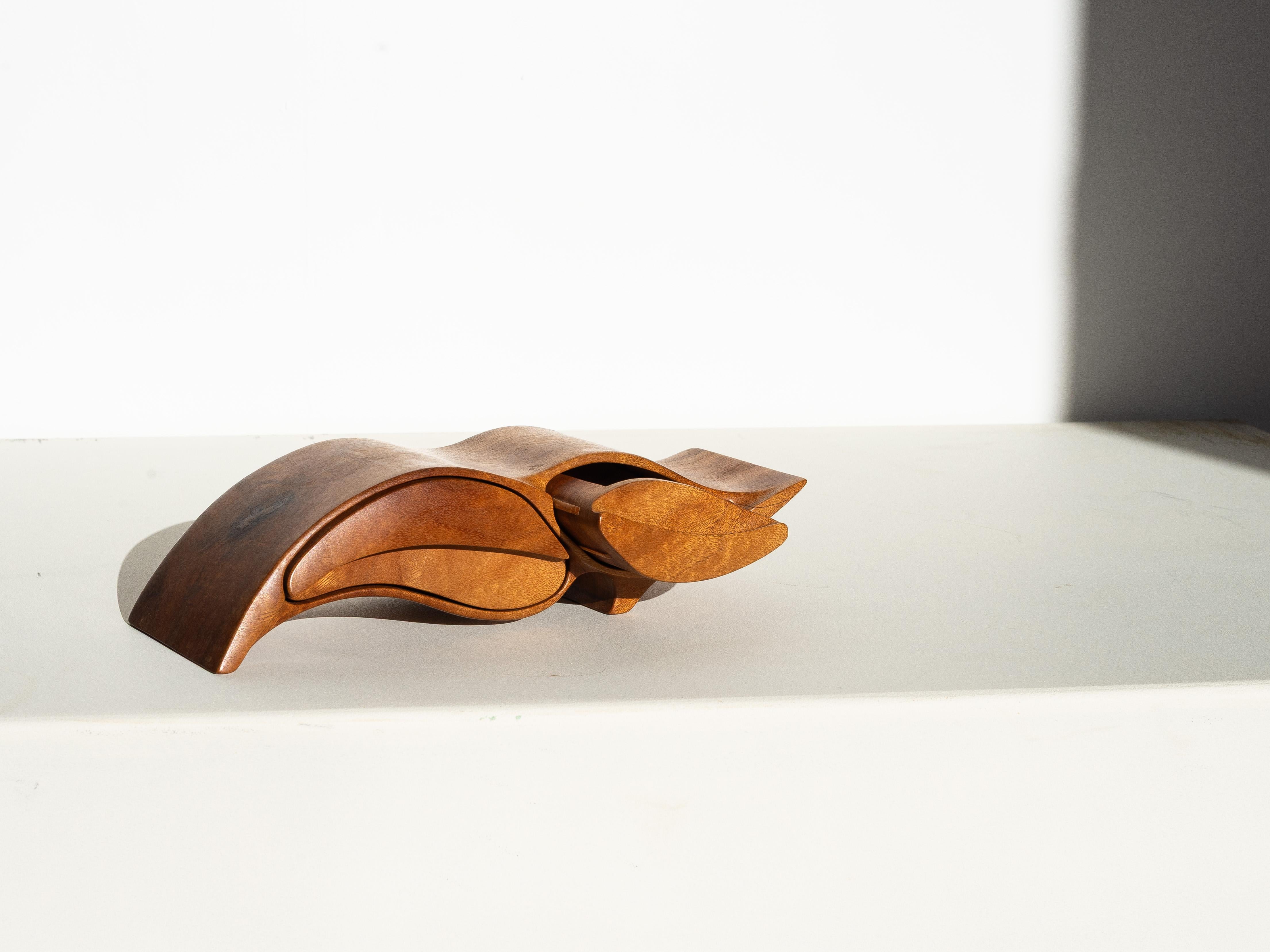 Bois Boîte à bijoux en bois du milieu du siècle, forme libre avec tiroirs - Australie 1970 en vente