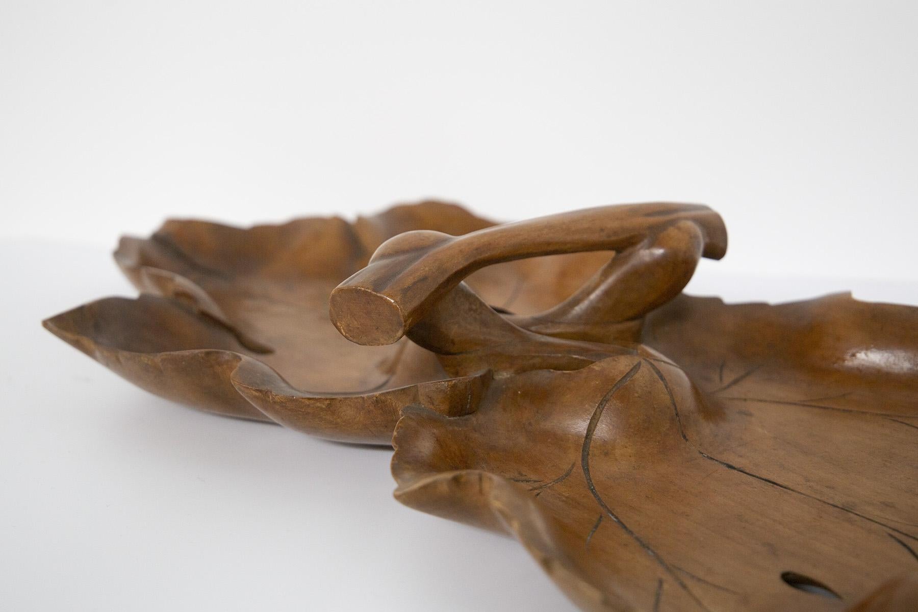 Mid-century Wooden Leaf Centrepiece In Good Condition For Sale In Milano, IT