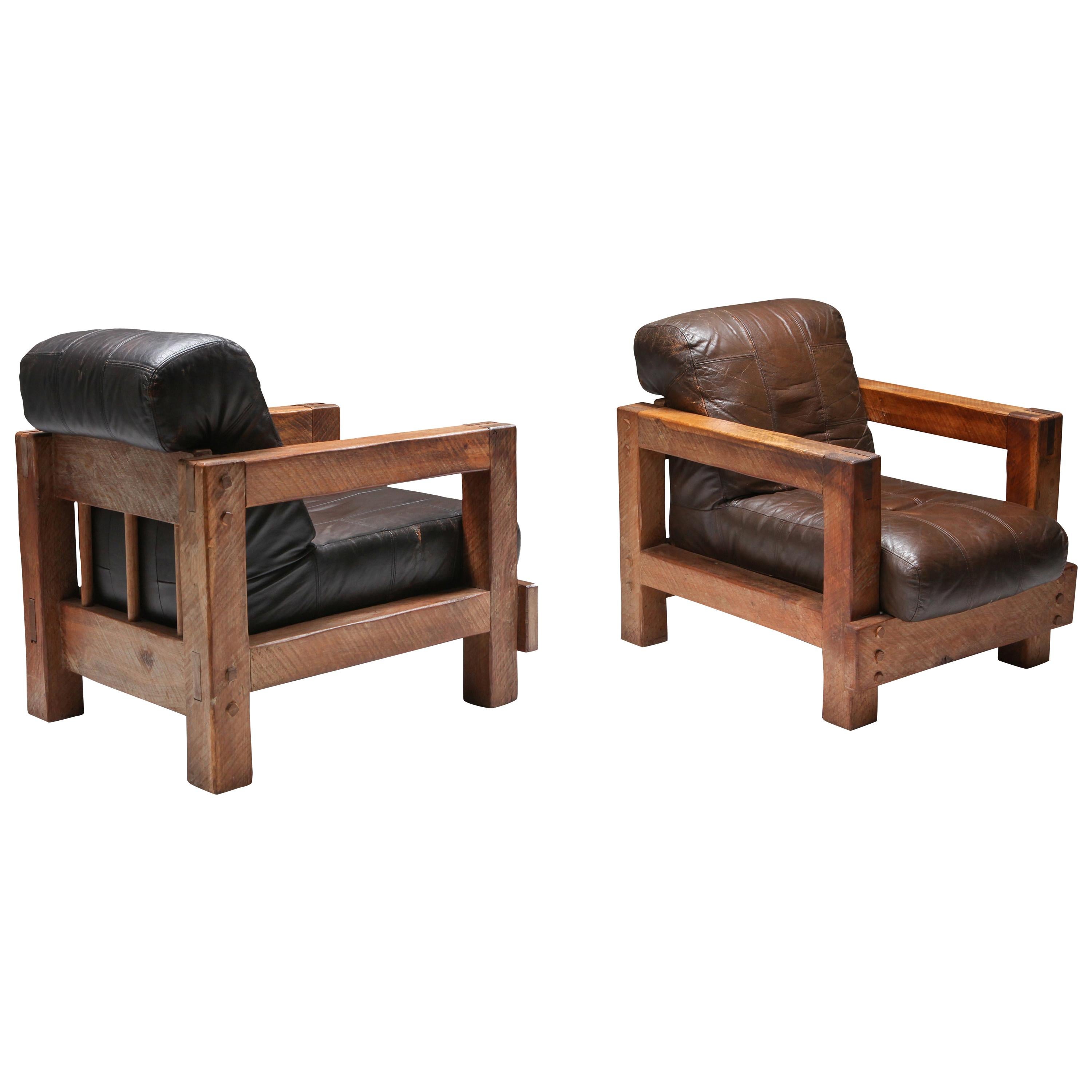 Midcentury Wooden Lounge Chairs