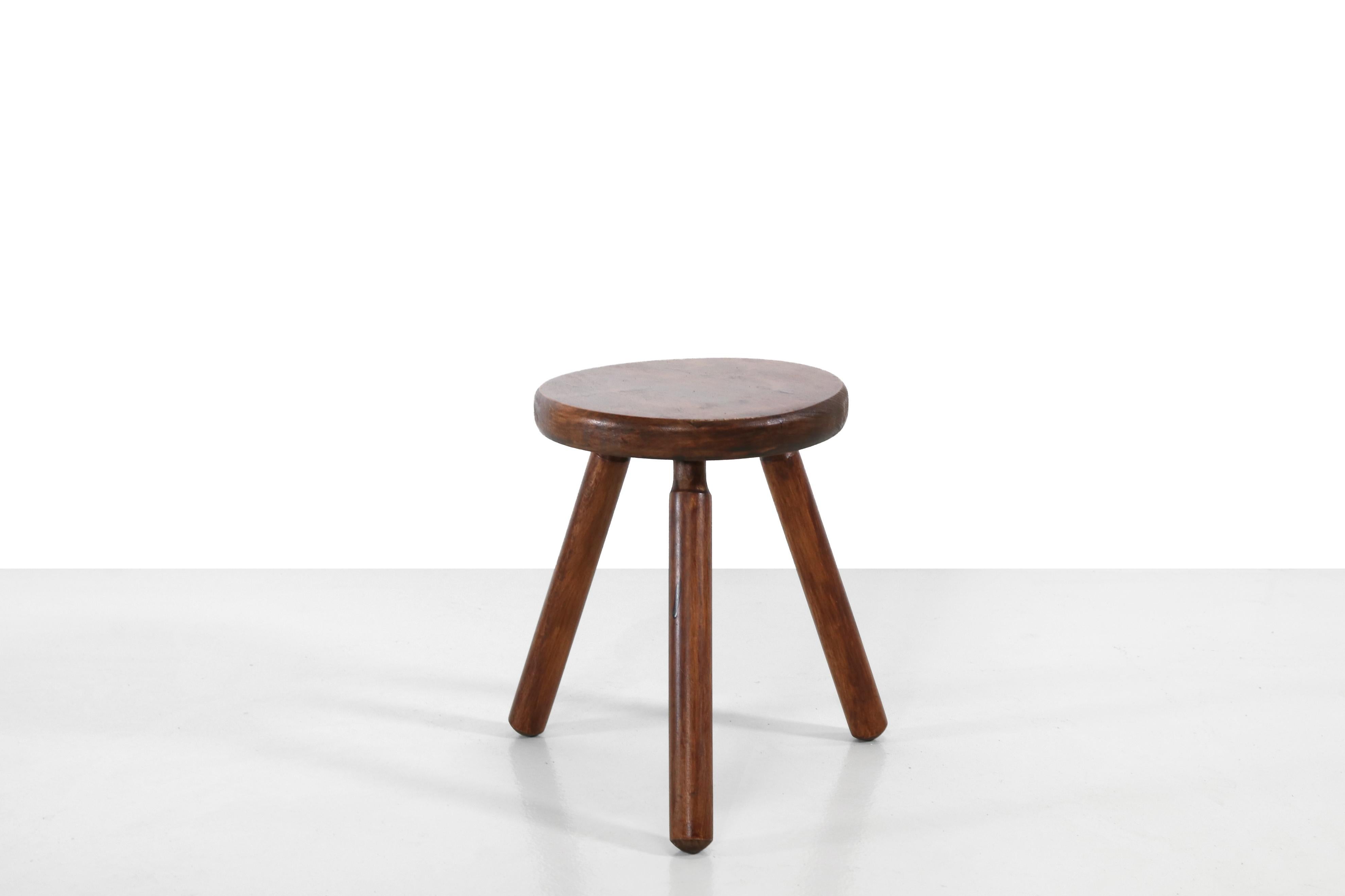 mid century wooden stool