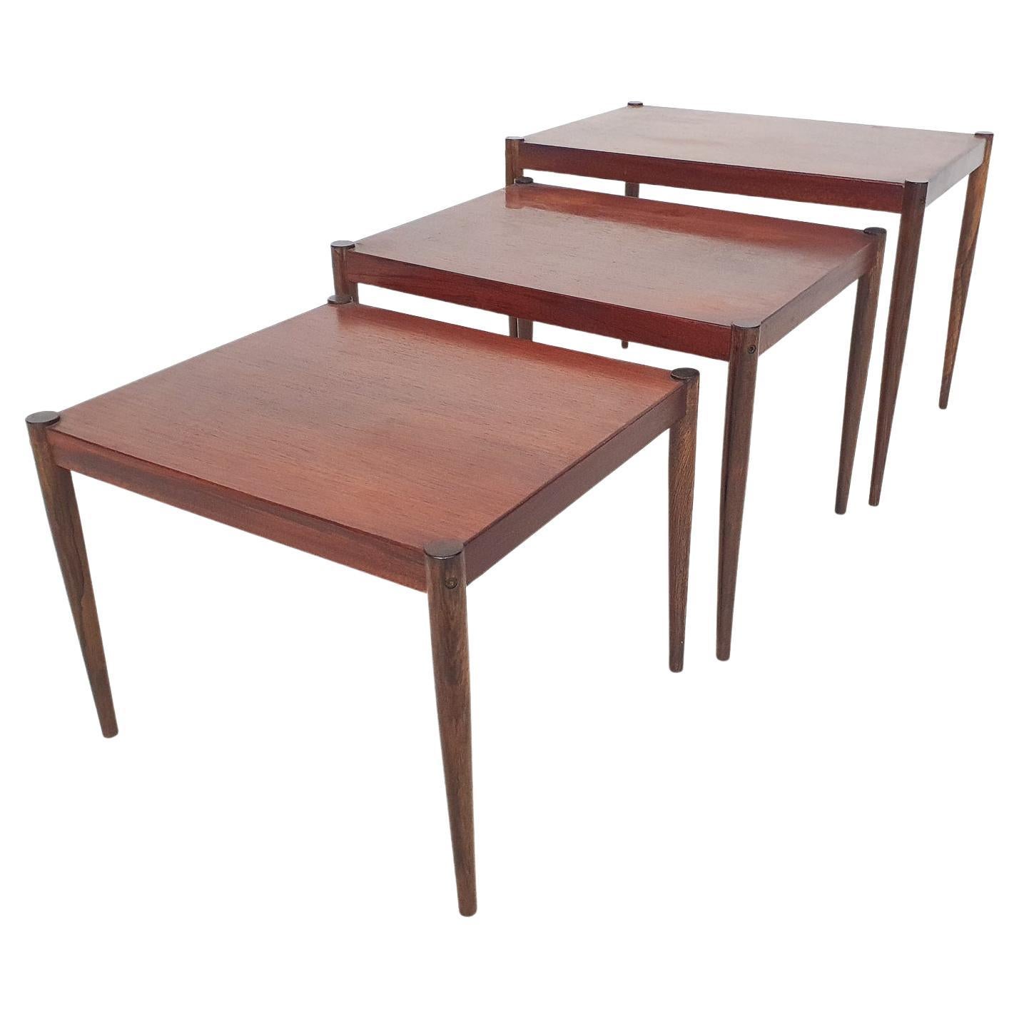 Mid-Century Wooden Nesting Tables, The Netherlands, 1950's For Sale