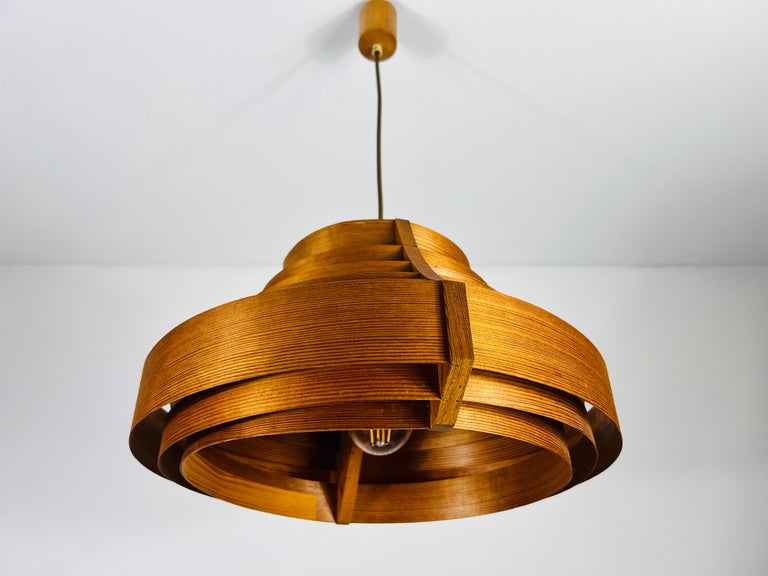 ヴィンテージ　アンティーク合図灯YIKING Mid-Century Wooden Pendant Lamp by Hans-Agne Jakobsson, Sweden
