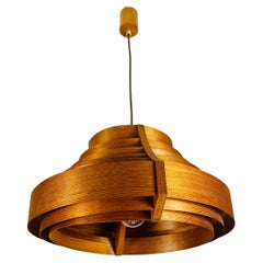 Mid-Century Wooden Pendant Lamp by Hans-Agne Jakobsson, Sweden, 1960s