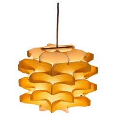 Mid-Century-Hängelampe aus Holz von Hans-Agne Jakobsson, Schweden, 1970er Jahre