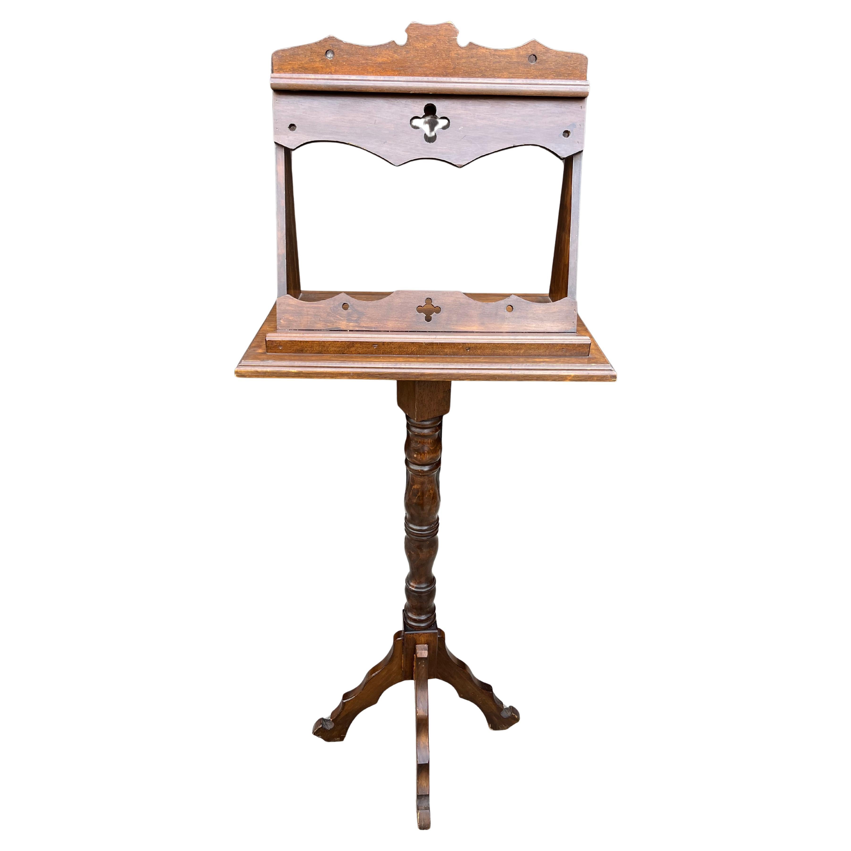 Mid-Century Wooden Revolving Lectern, 1940s For Sale