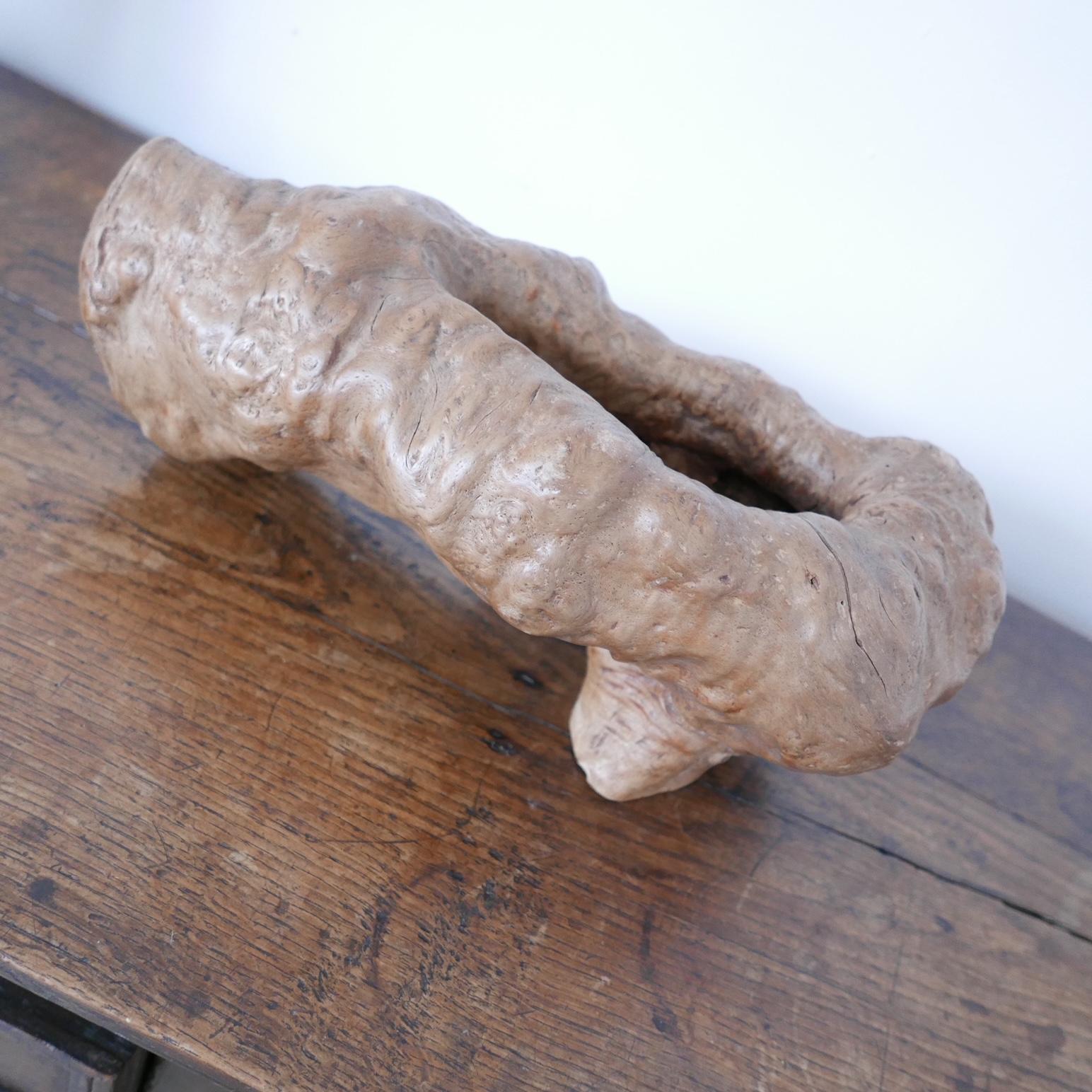 A curious natural wooden 'root' bowl. 

France, c1970s. 

Unusual desk top or shelf curio. 

Good condition some evidence of historical woodworm since treated as a precaution. 

Location: London Gallery. 

Dimensions: 10 Diameter x 10 H in