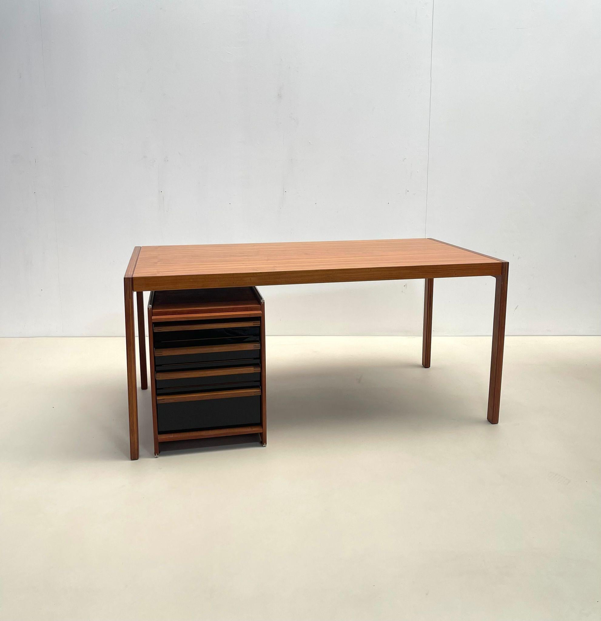 Mid-Century Wooden Scandinavian Desk with Drawers, 1960s For Sale 7