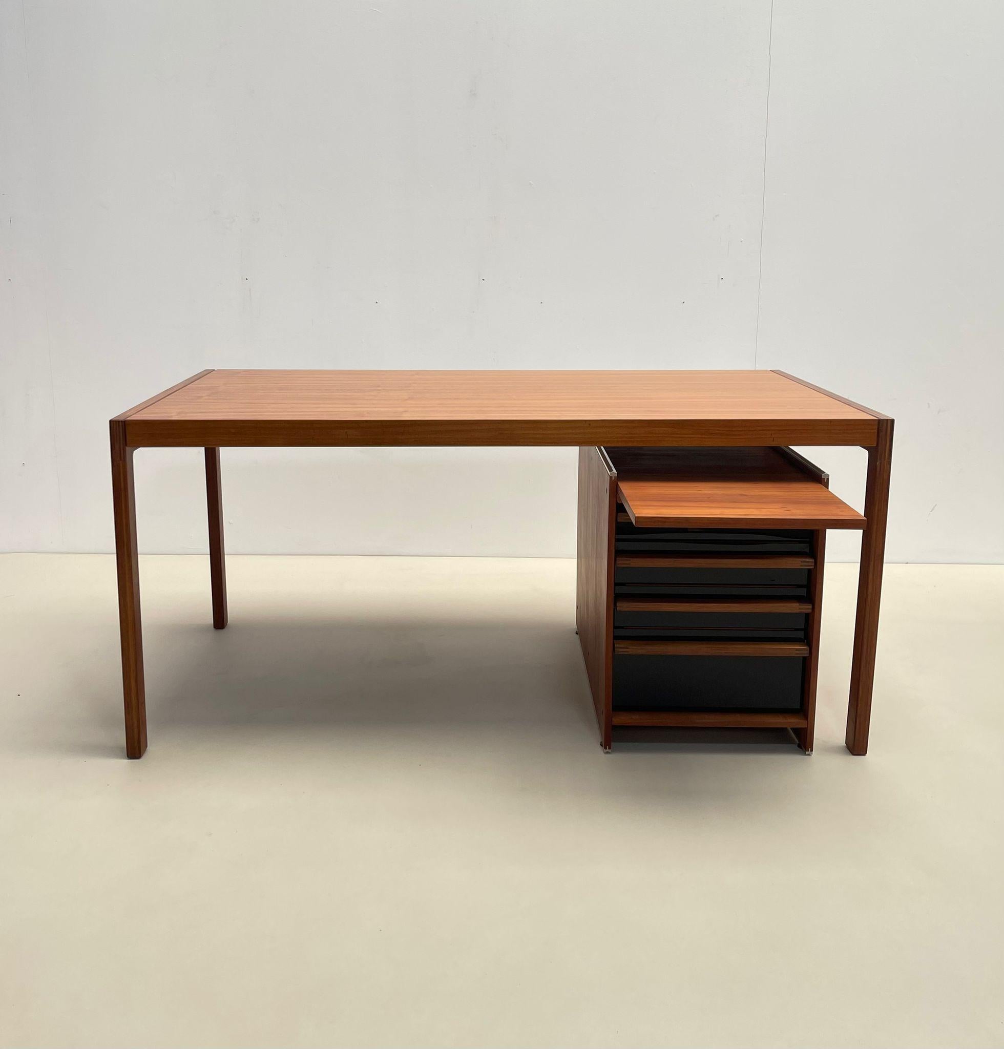 Mid-Century Wooden Scandinavian Desk with Drawers, 1960s For Sale 16