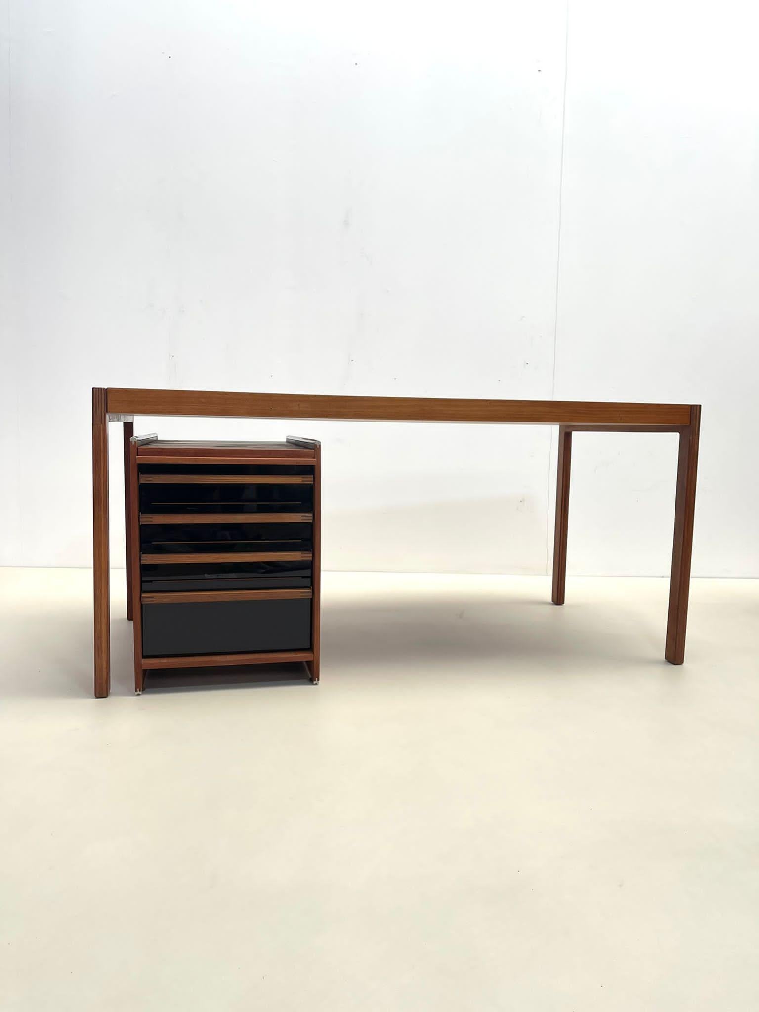 Mid-Century Wooden Scandinavian Desk with Drawers, 1960s For Sale 2