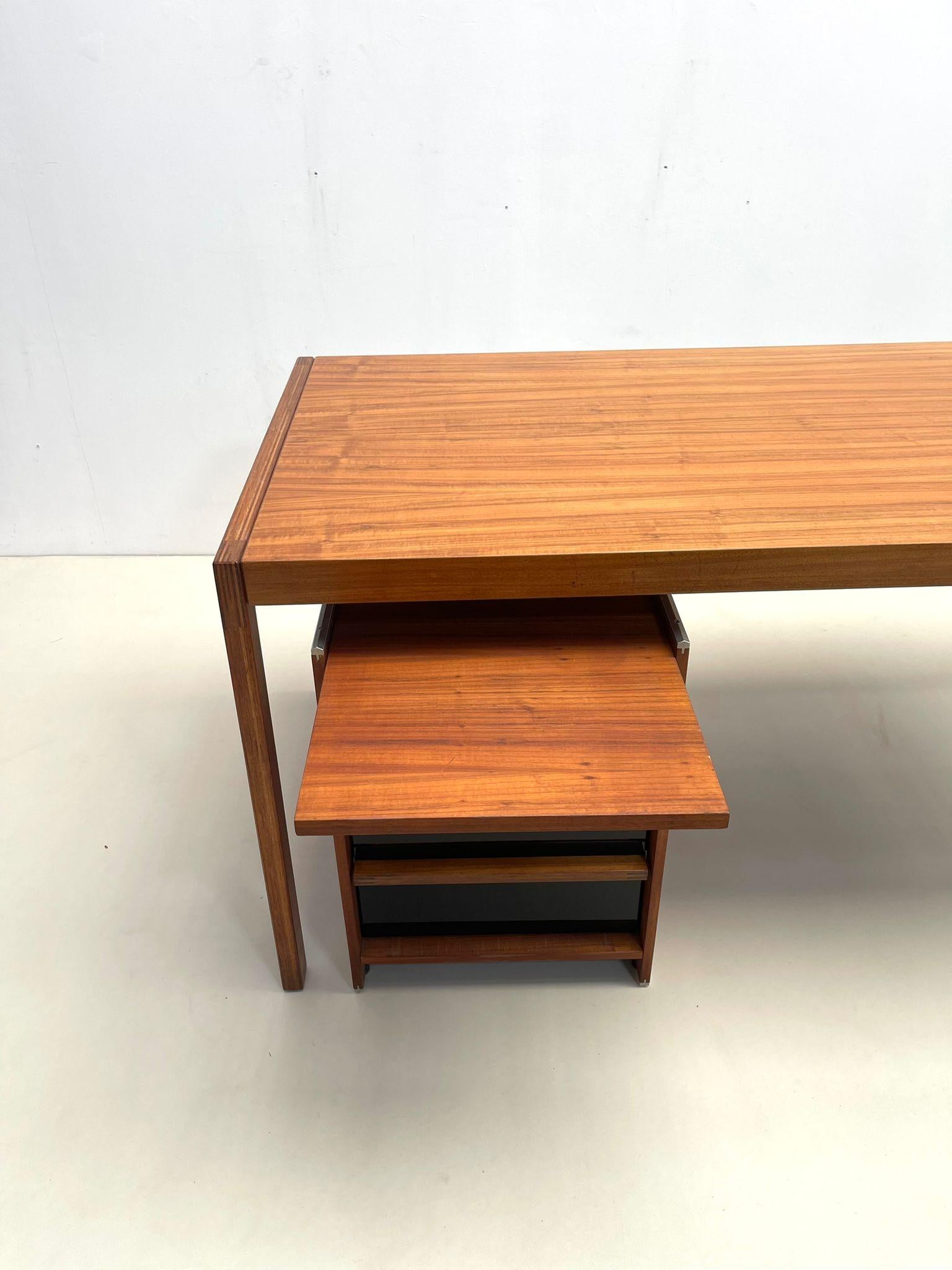 Mid-Century Wooden Scandinavian Desk with Drawers, 1960s For Sale 5