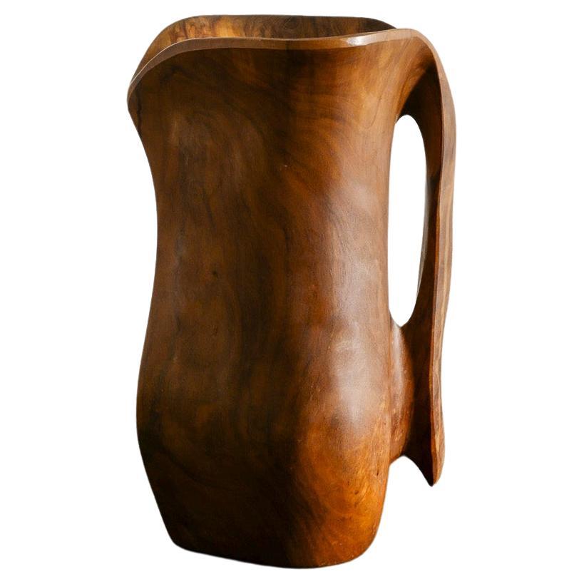 Mid Century Wooden Sculptural Free Form Pitcher in style of Alexandre Noll 1950s For Sale