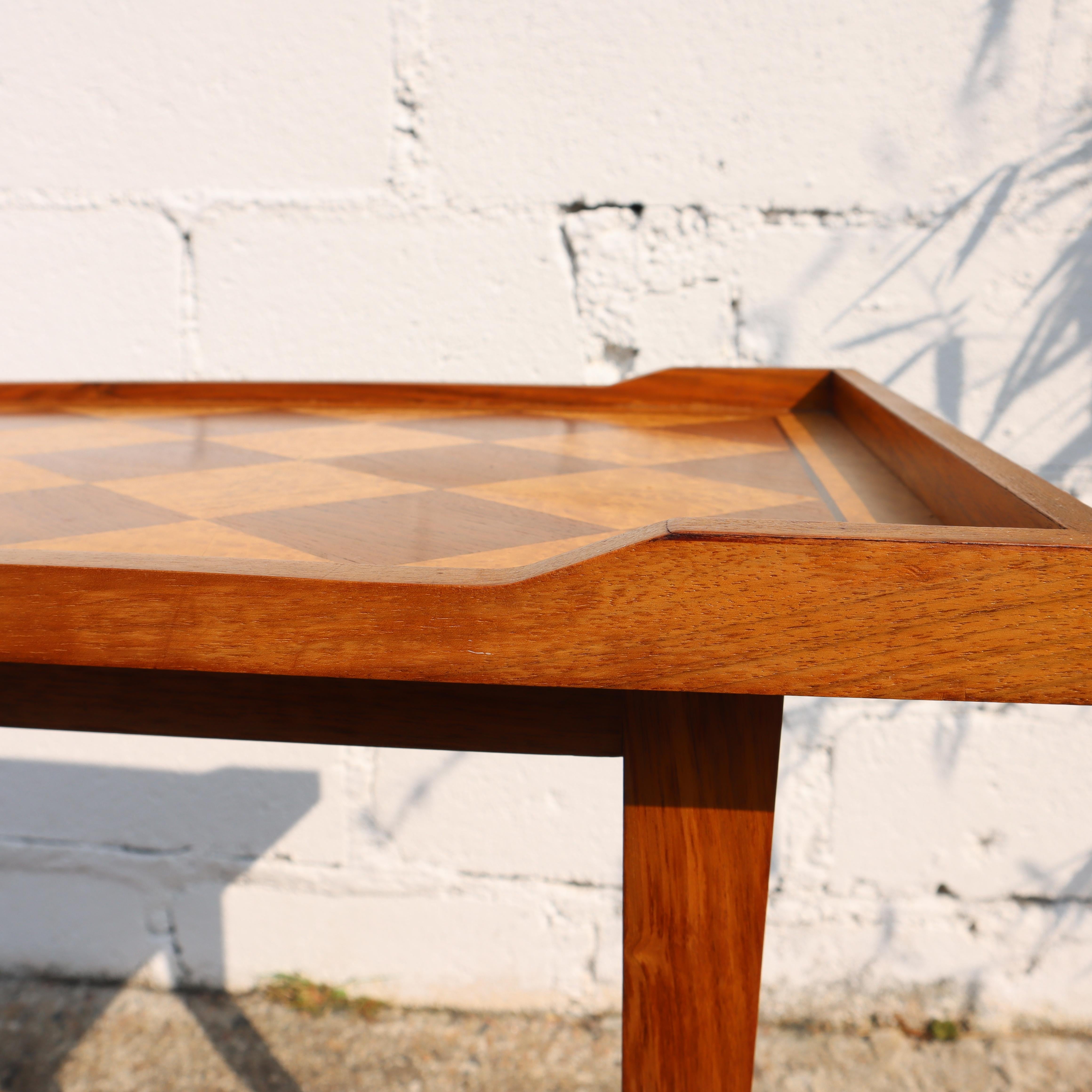 Mid-Century hölzerne Servierwagen-Inlay Arbeit-Französisch Vintage hölzerne Bar Cart-50s 2