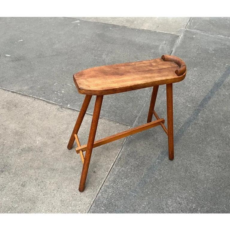 Sgabello lustrascarpe in legno di metà secolo, anni '50 In condizioni ottime in vendita a Hamburg, DE