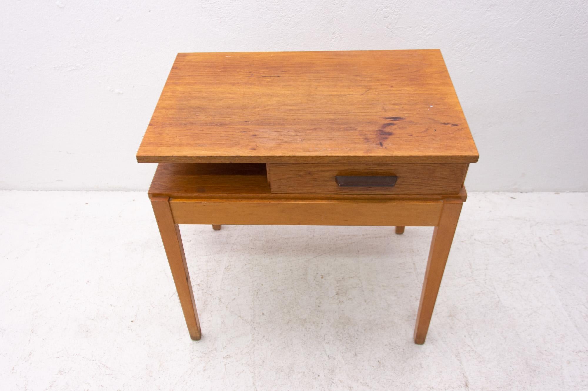 Midcentury Wooden Side Table, Czechoslovakia, 1970s 6