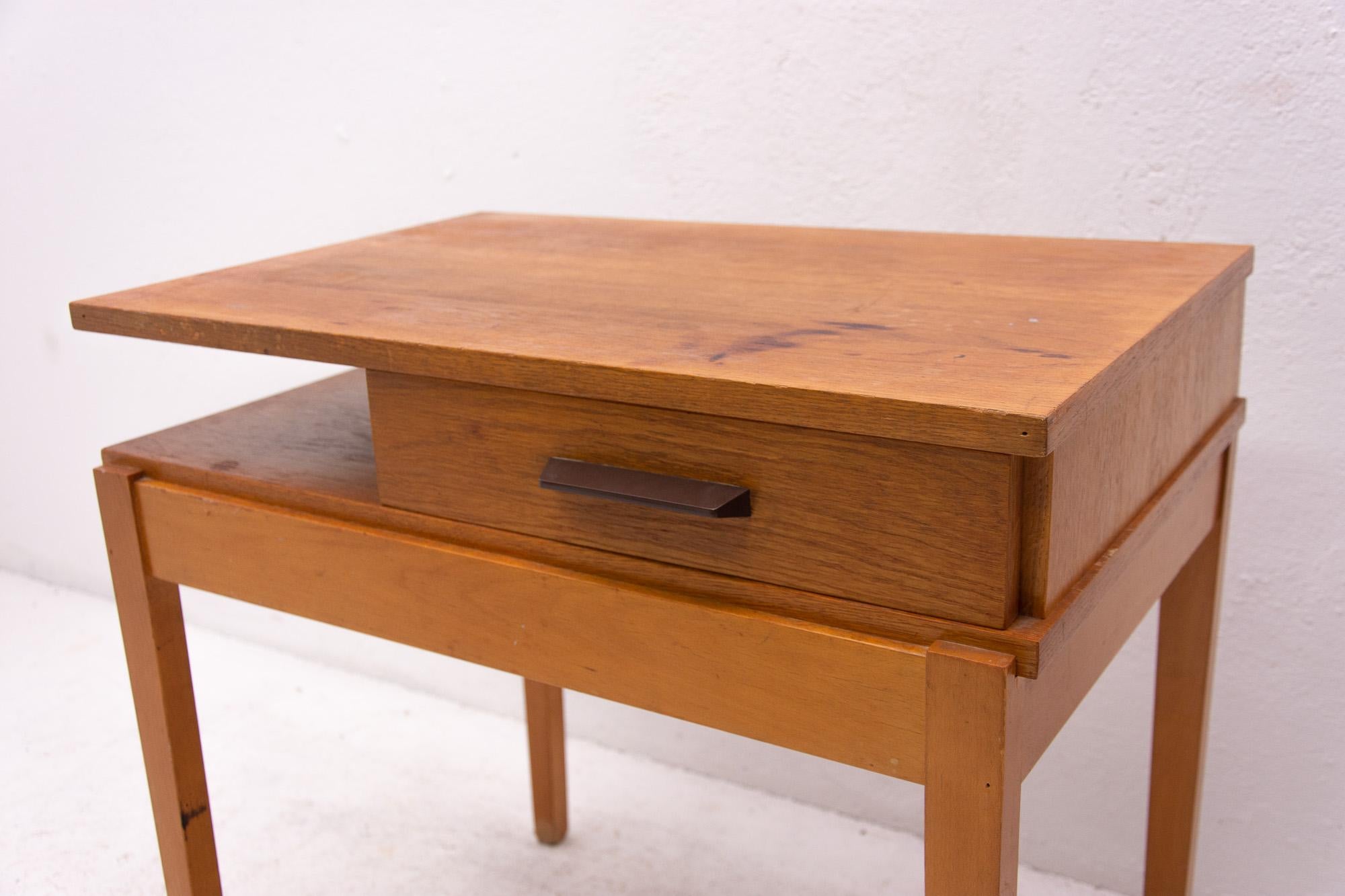 Midcentury Wooden Side Table, Czechoslovakia, 1970s 9