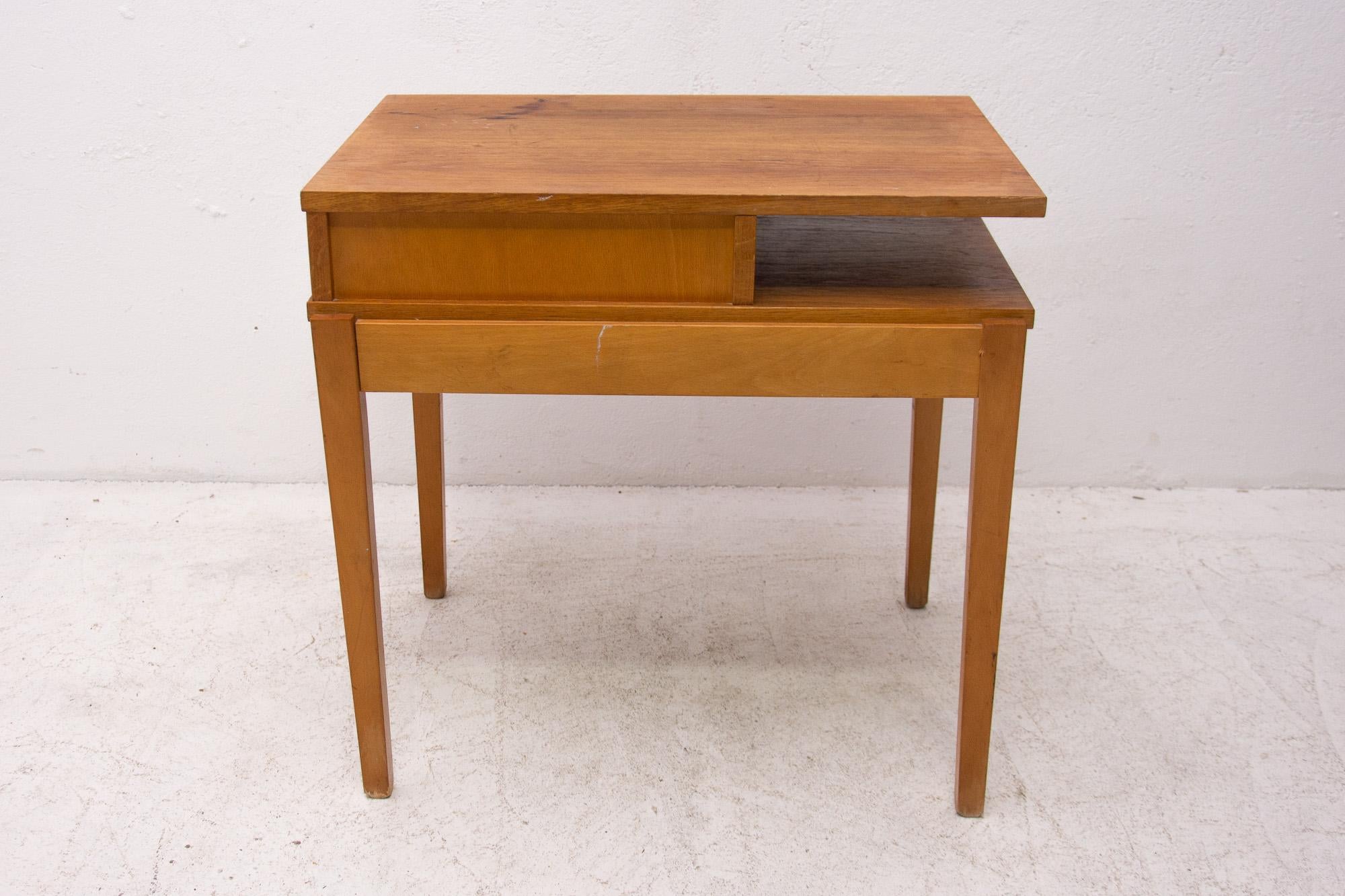 Midcentury Wooden Side Table, Czechoslovakia, 1970s 10