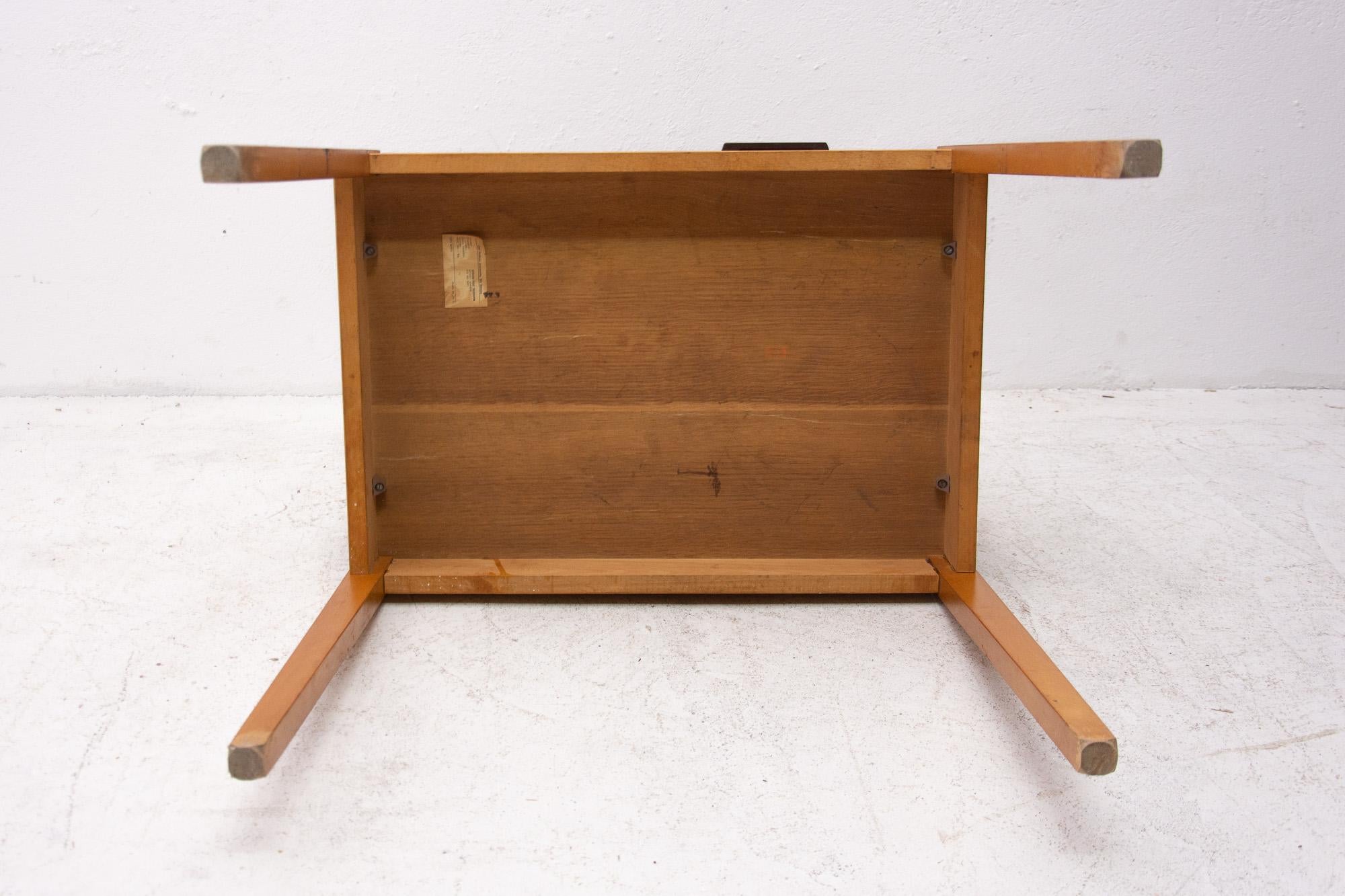 Midcentury Wooden Side Table, Czechoslovakia, 1970s 11