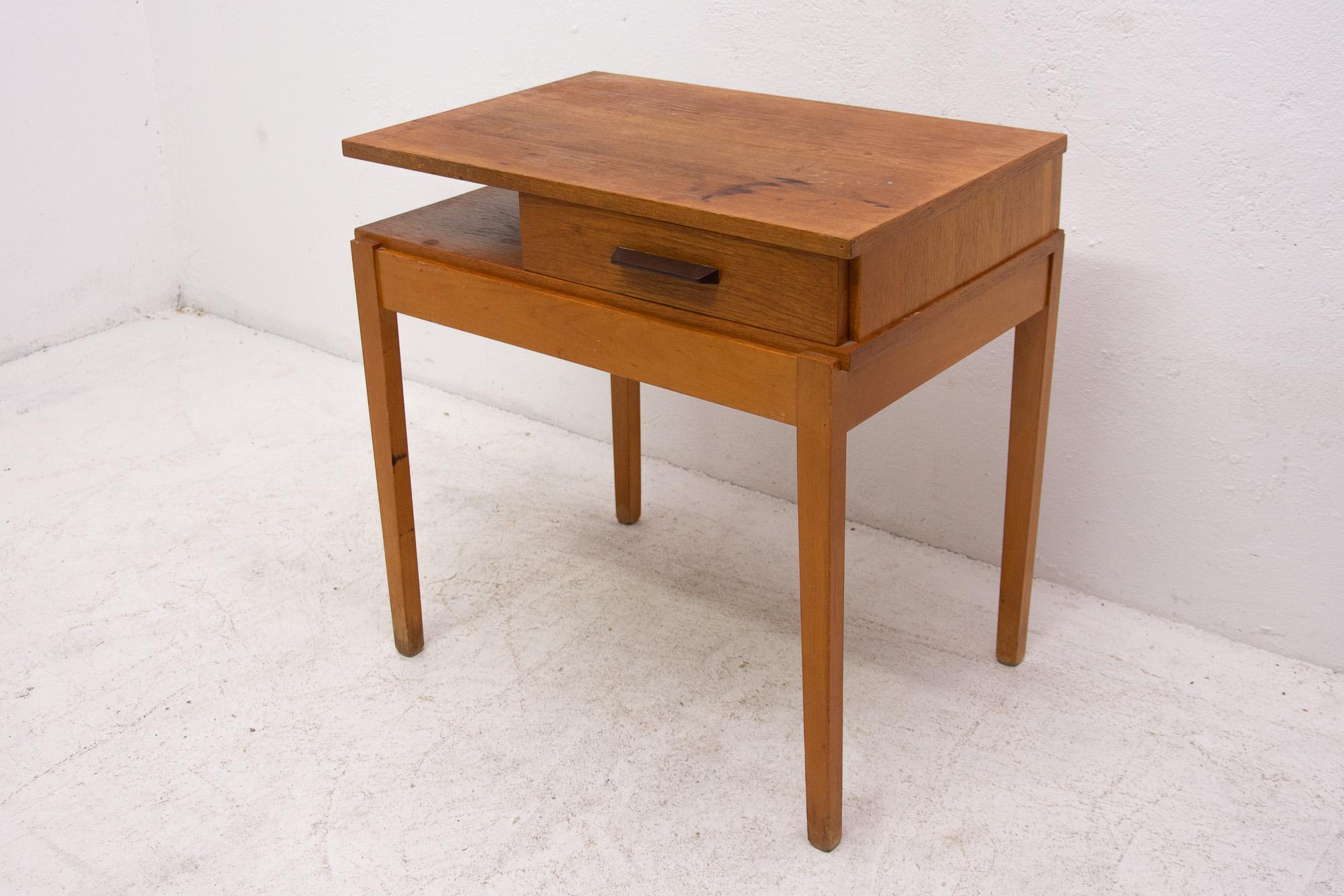 Midcentury Wooden Side Table, Czechoslovakia, 1970s 1
