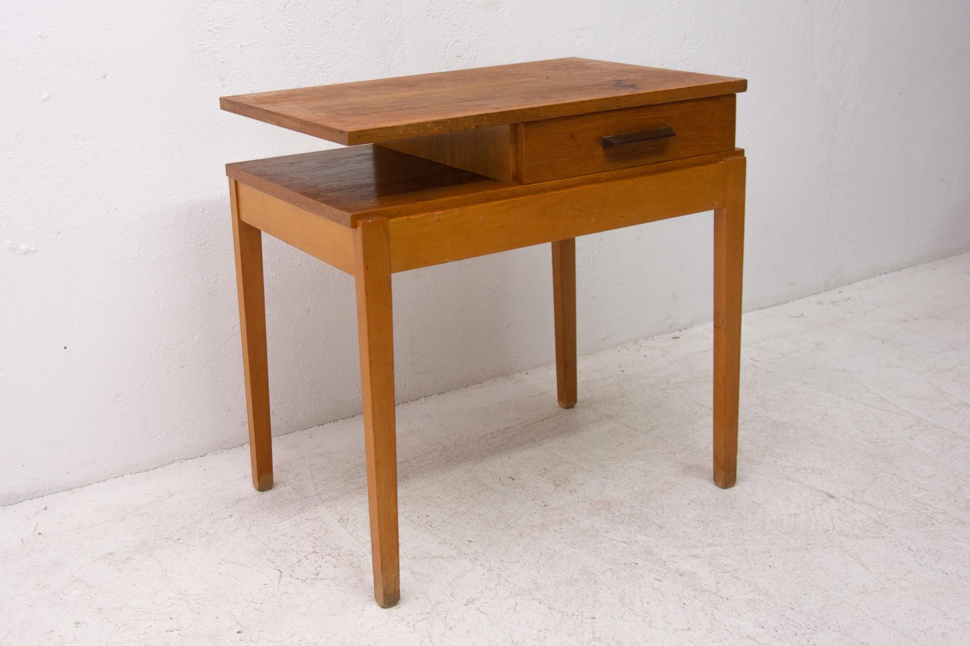 Midcentury Wooden Side Table, Czechoslovakia, 1970s 3