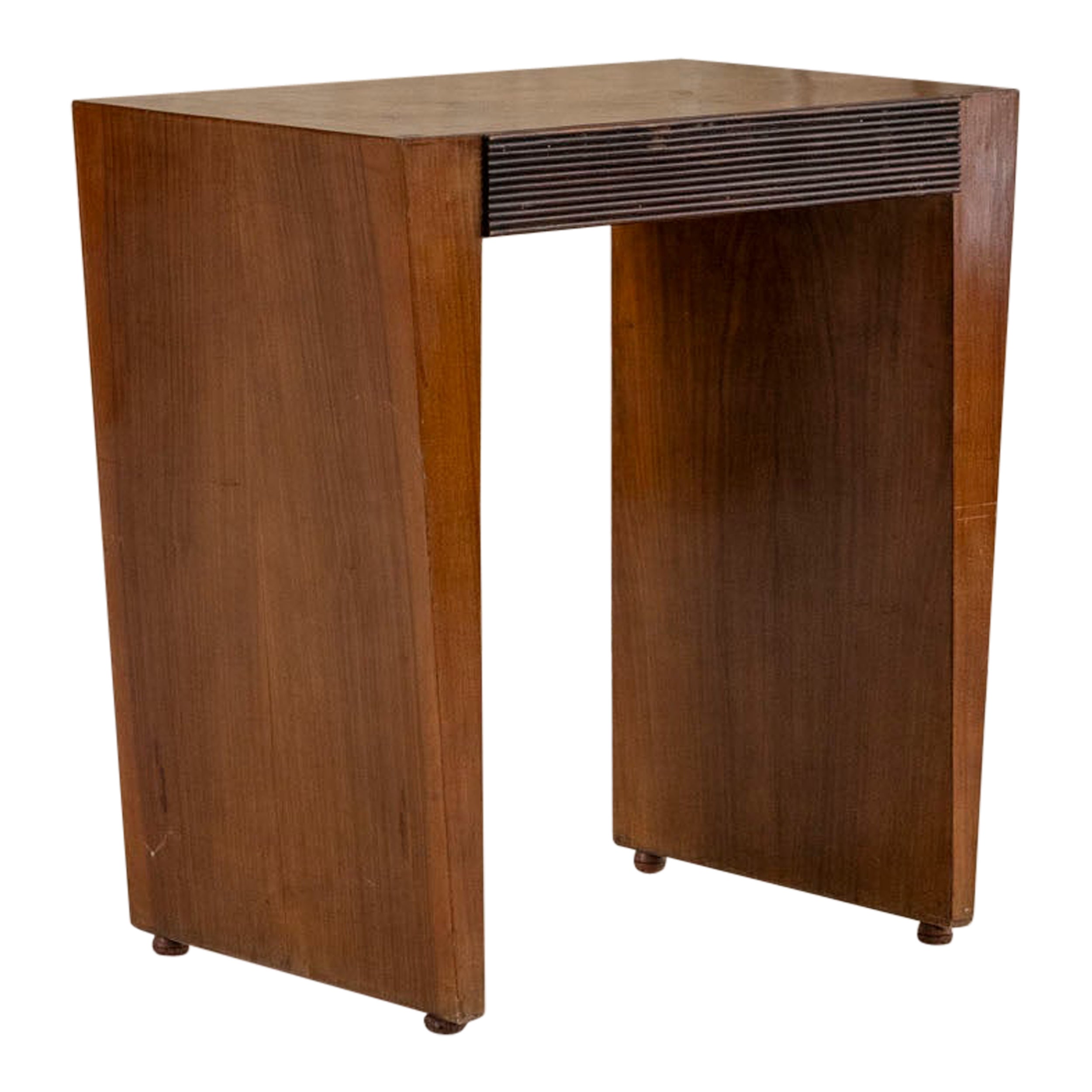 Mid-century wooden side table with fluted detailing, Italy 1940s