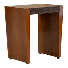 Mid-century wooden side table with fluted detailing, Italy 1940s