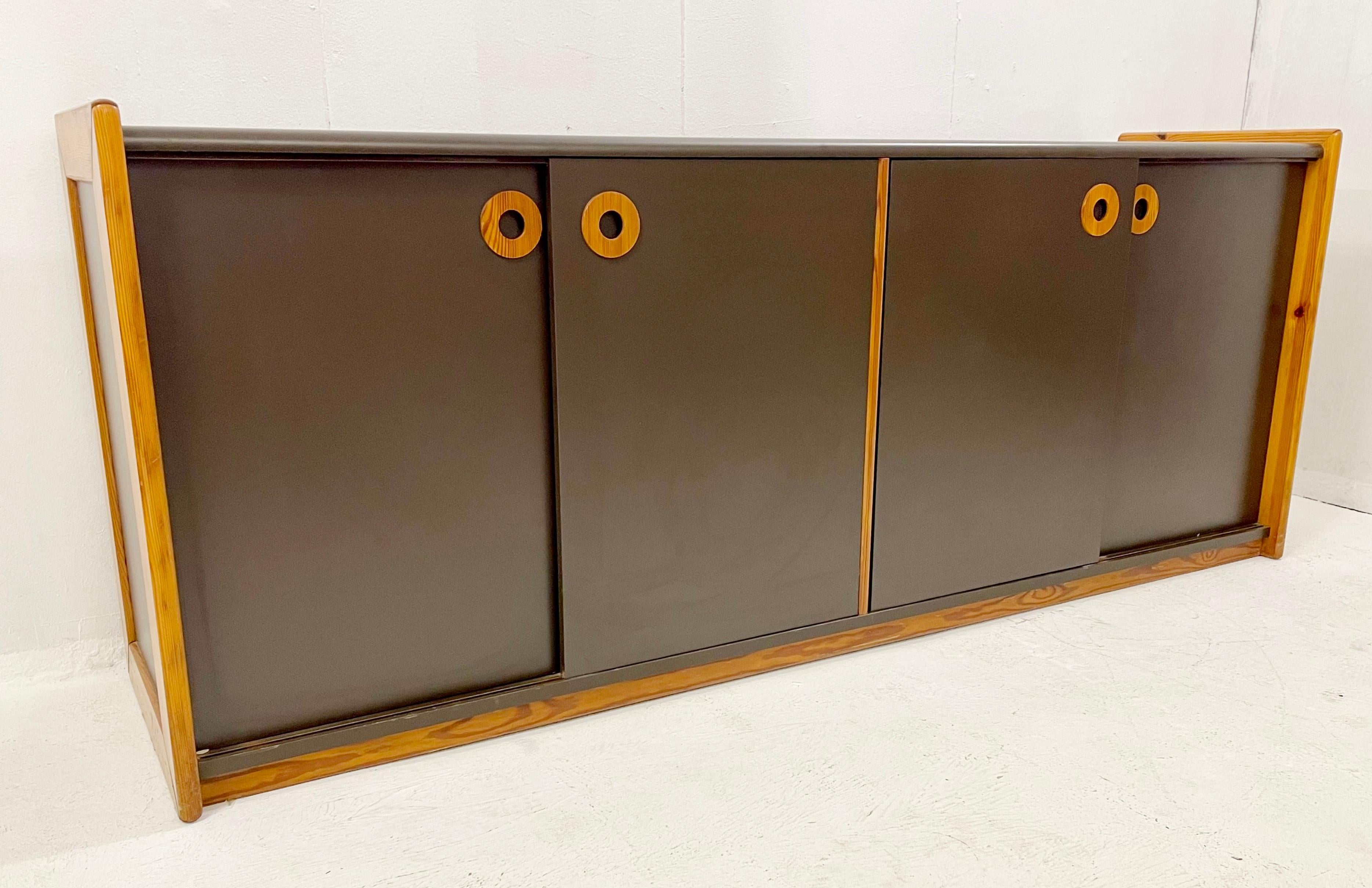 Mid-century wooden sideboard - Italy 1970s.