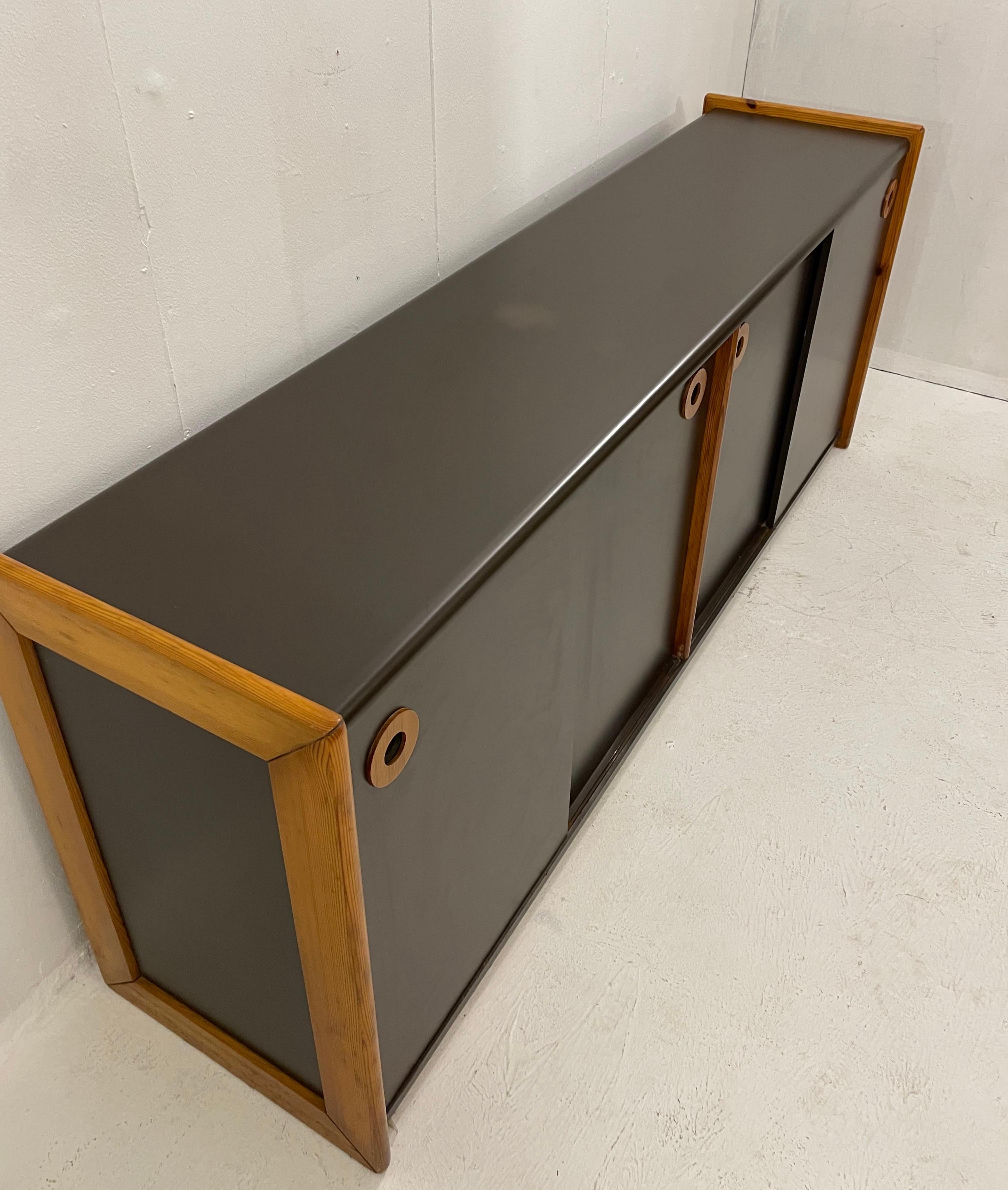 Italian Mid-Century Wooden Sideboard, Italy, 1970s For Sale