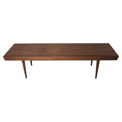 Mid Century Wooden Slat Bench or Coffee Table
