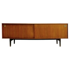 Vintage Mid-Century Wooden Sliding Doors Sideboard, Italy 1960s