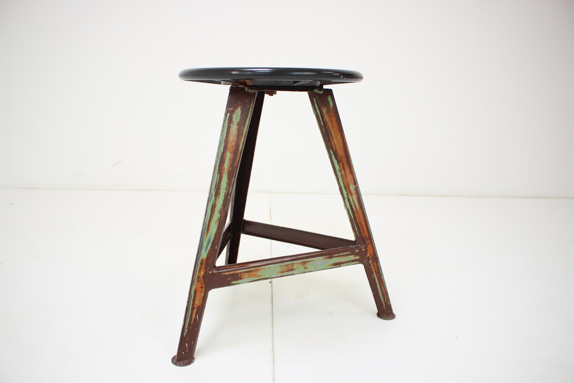 Czech Mid-Century Wooden Stool, 1950's For Sale