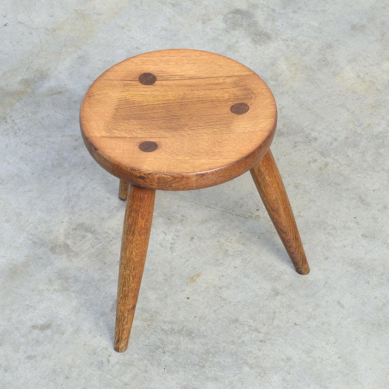 Midcentury Wooden Stool at 1stDibs | mid century wooden stool, mid