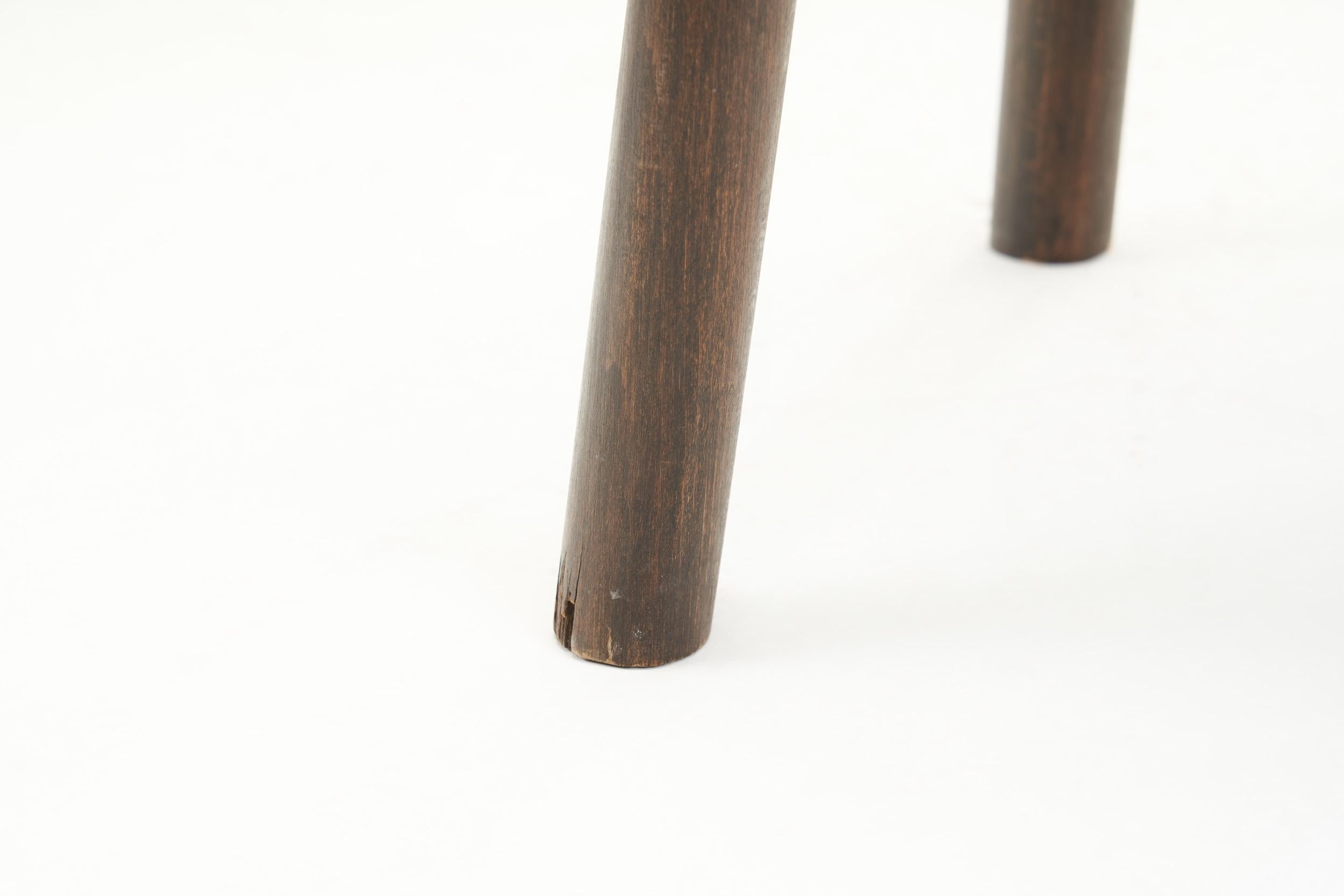 Mid-Century Wooden Stool with Split Seat, Europe Ca 1950s For Sale 6
