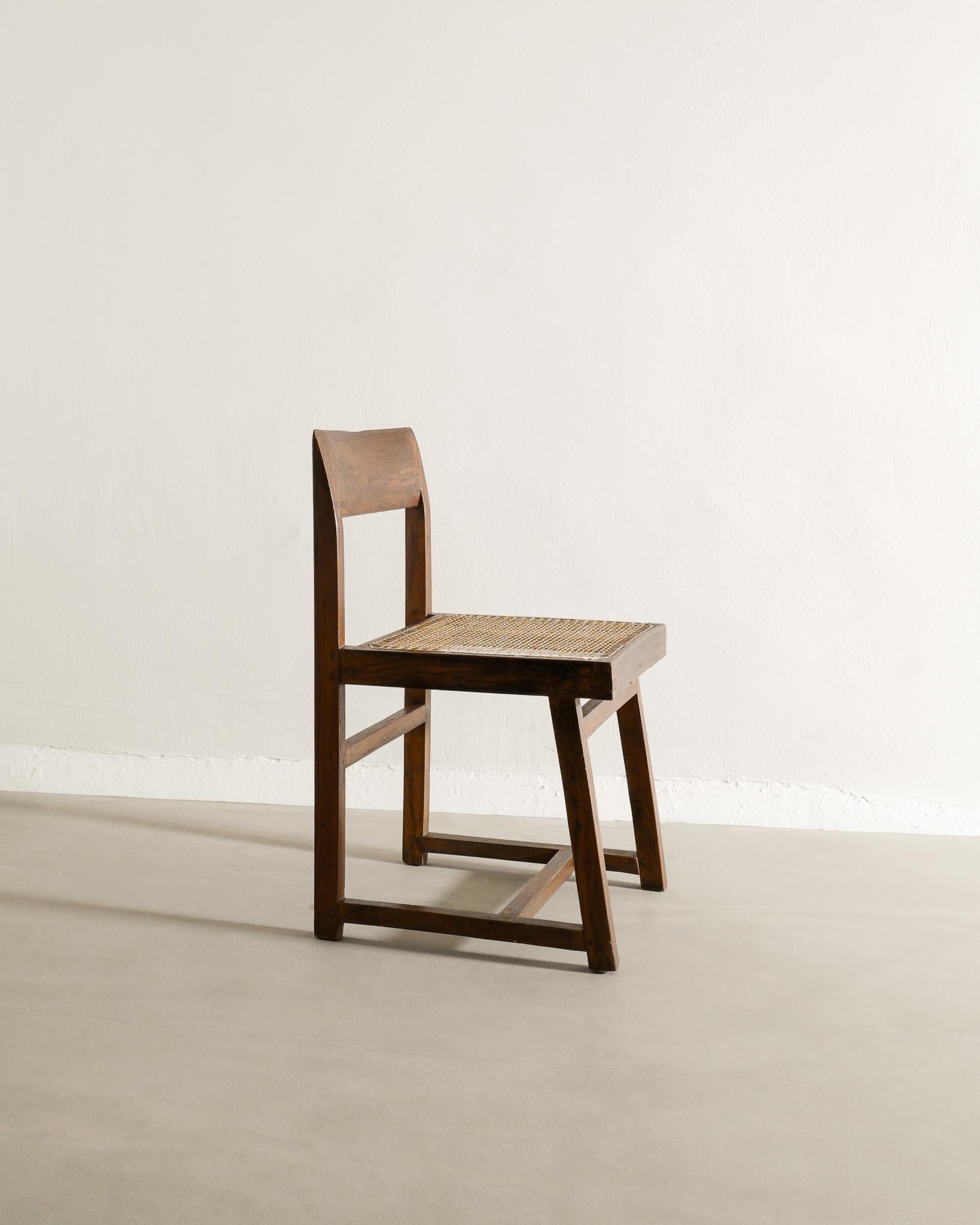 Mid-Century Modern Mid Century Wooden Teak Office Dining Chair by Pierre Jeanneret Produced, 1950s  For Sale