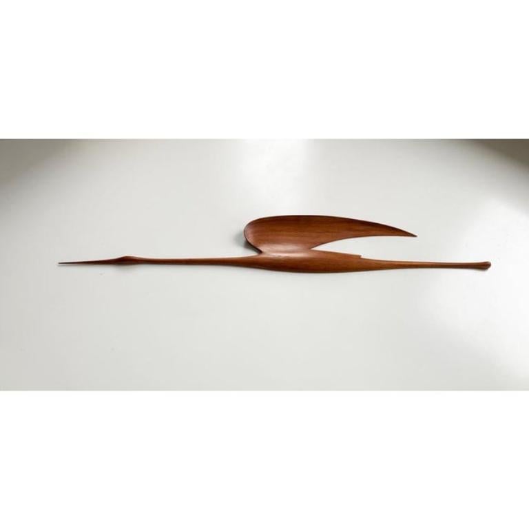 Mid-Century Wooden Teak Wall Deco Bird, 1960s For Sale 3