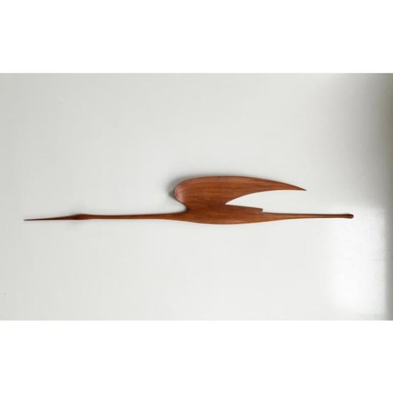 Mid-Century Wooden Teak Wall Deco Bird, 1960s For Sale 4