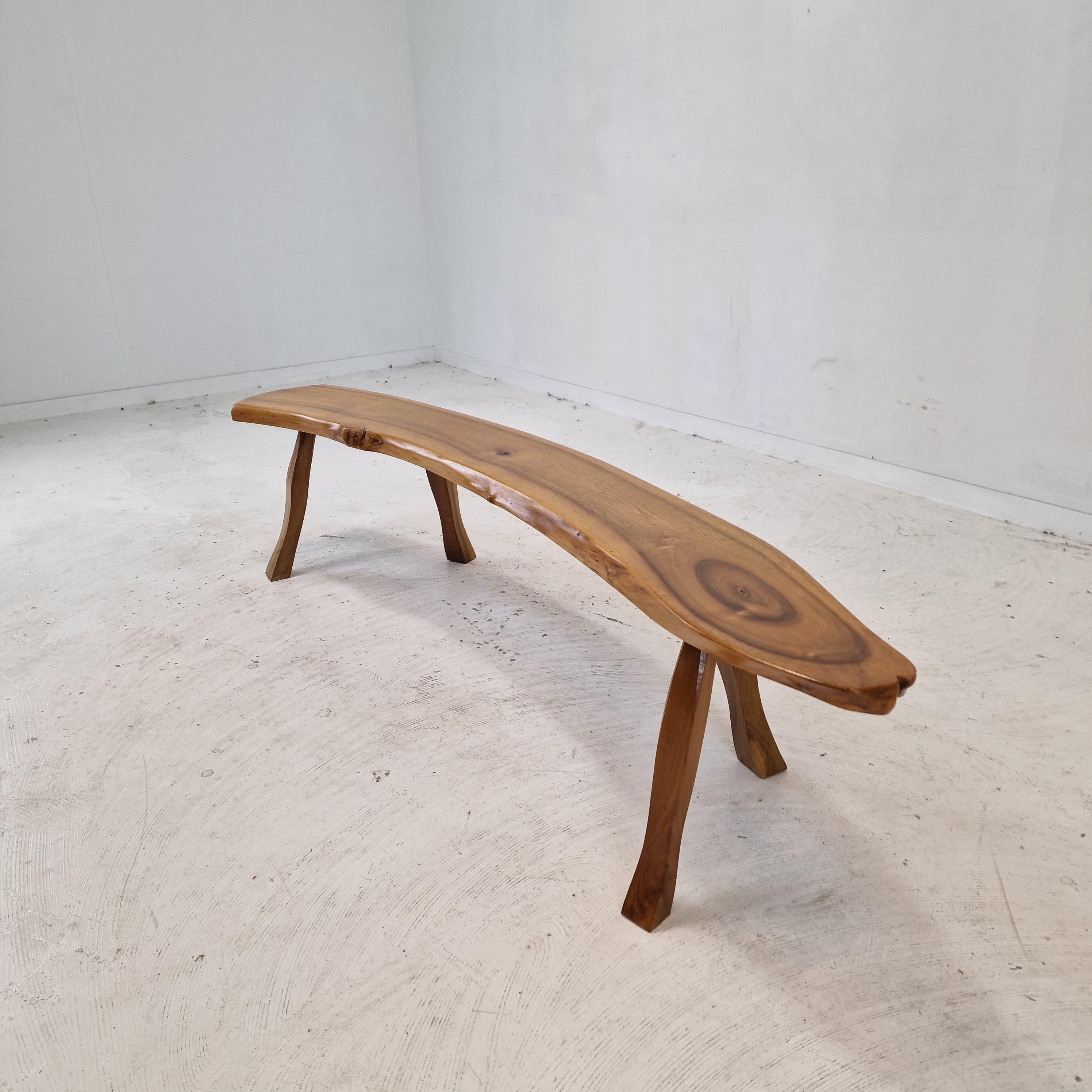 Mid-Century Wooden Tree Trunk Bench, France 1960s For Sale 3