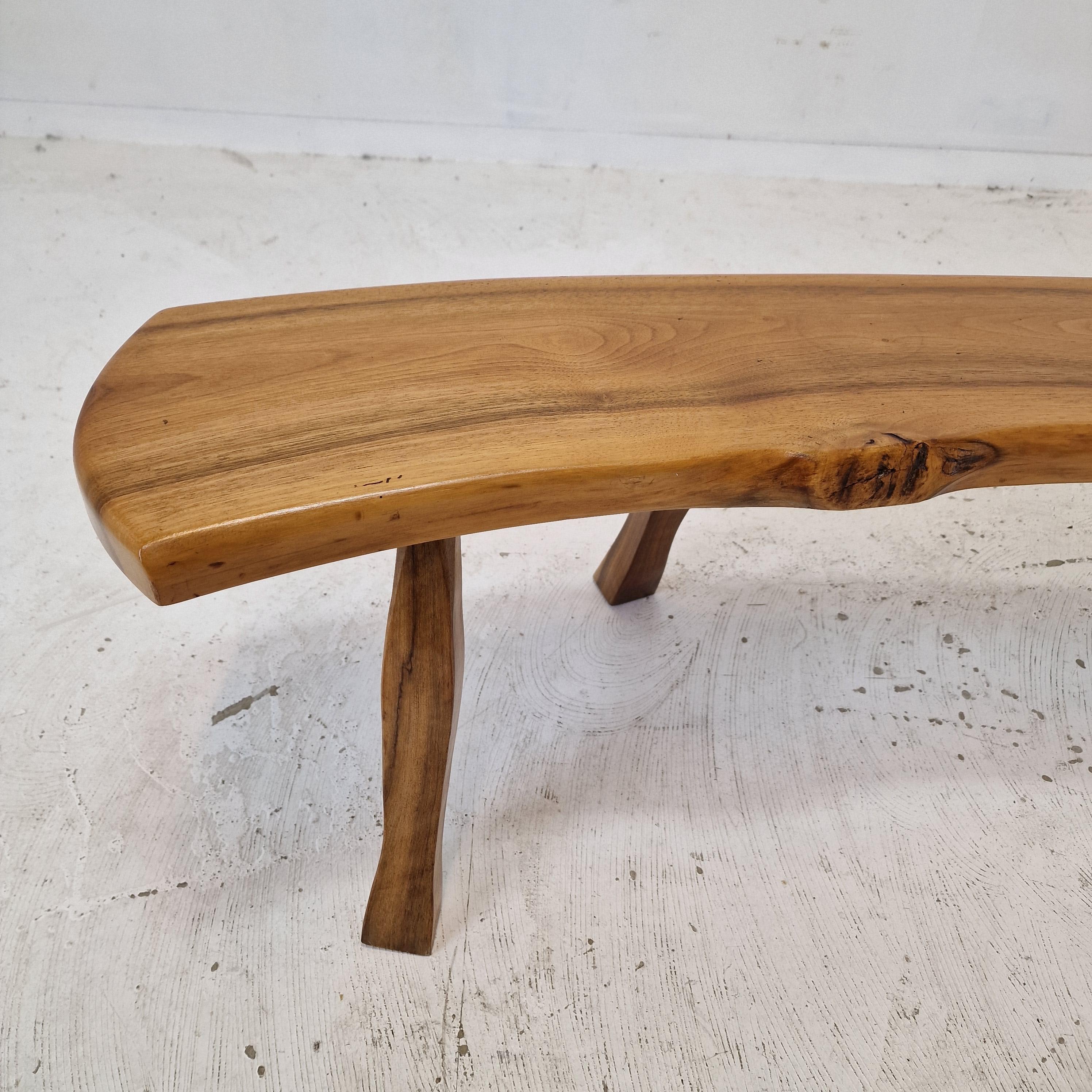 Mid-Century Wooden Tree Trunk Bench, France 1960s For Sale 3