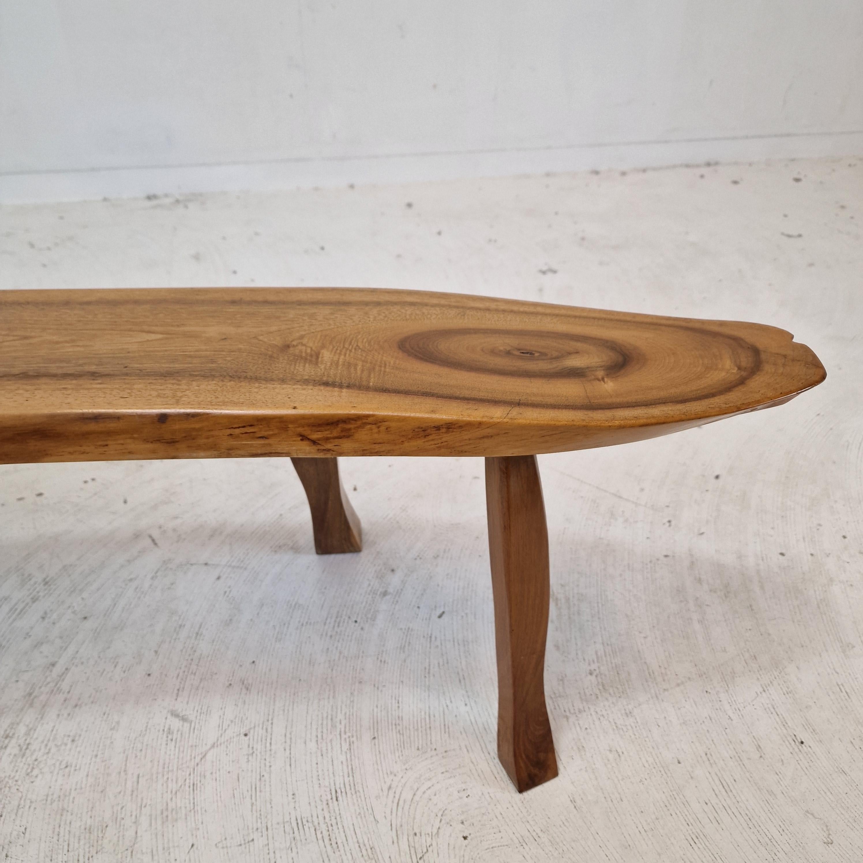 Mid-Century Wooden Tree Trunk Bench, France 1960s For Sale 5