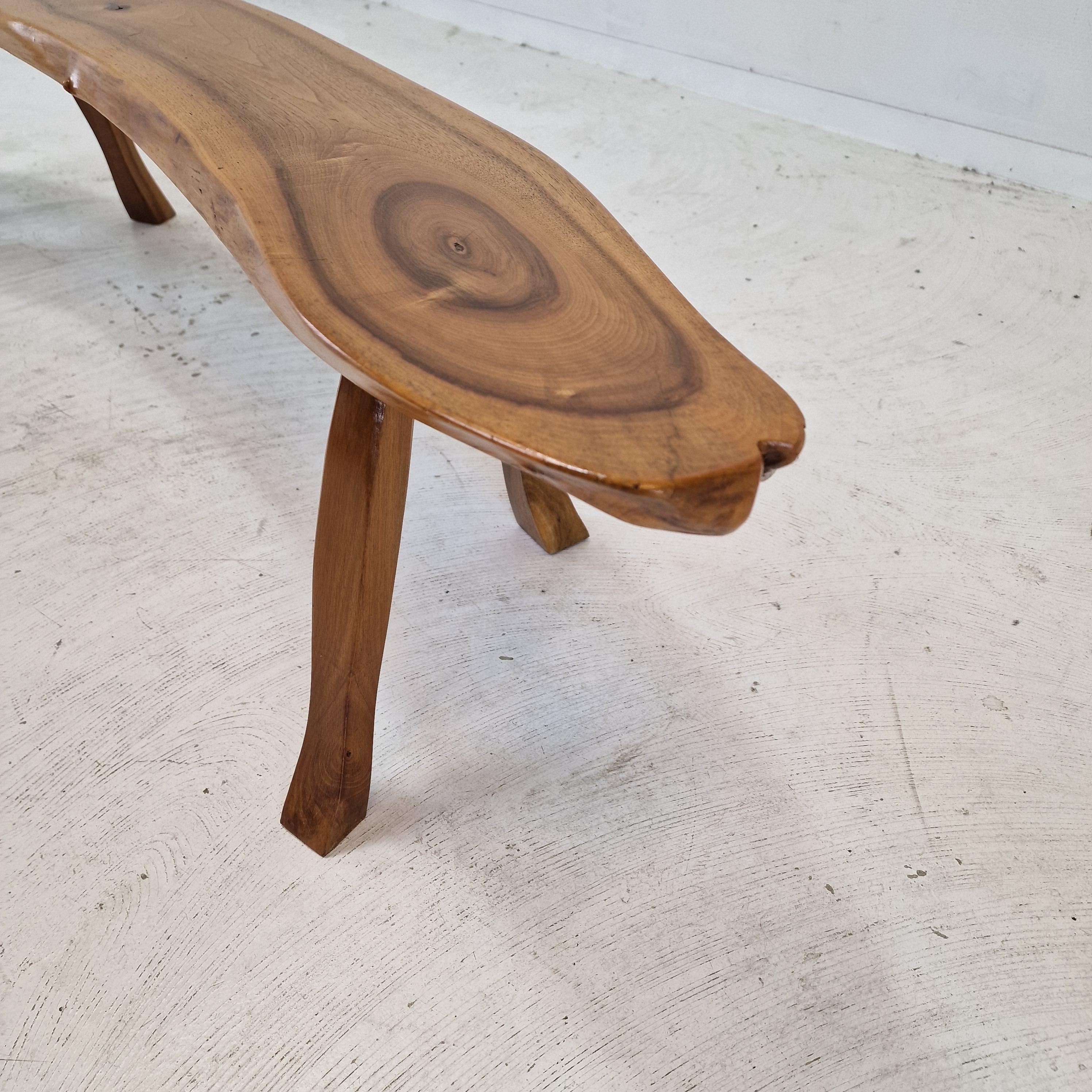 Mid-Century Wooden Tree Trunk Bench, France 1960s For Sale 7