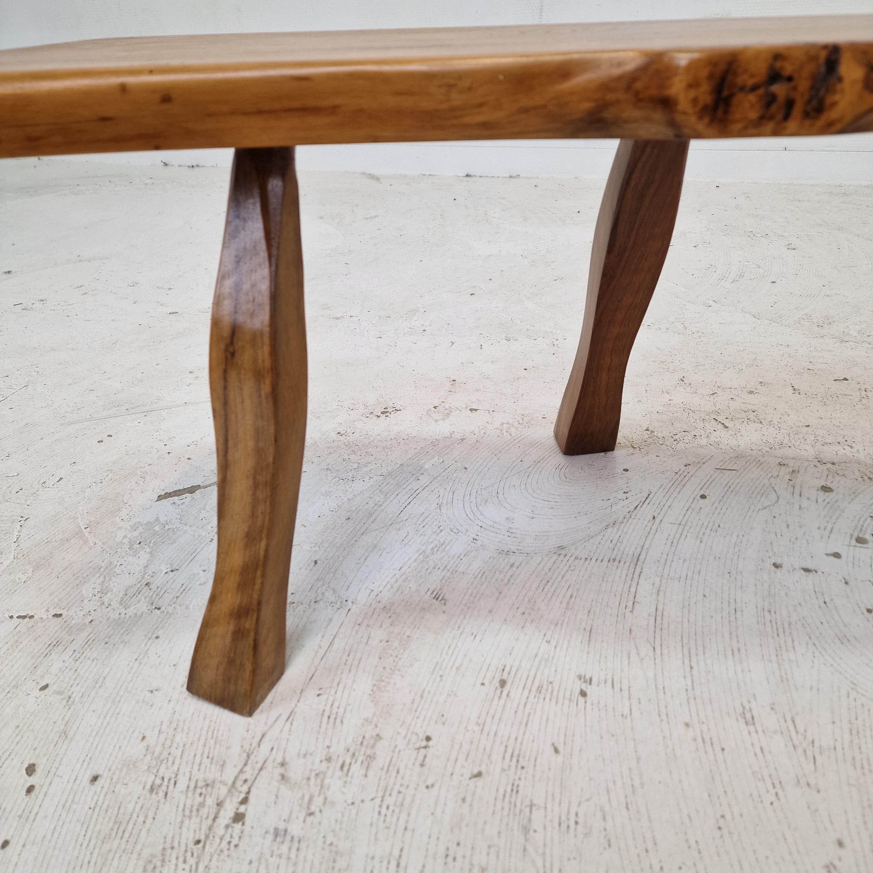 Mid-Century Wooden Tree Trunk Bench, France 1960s For Sale 8