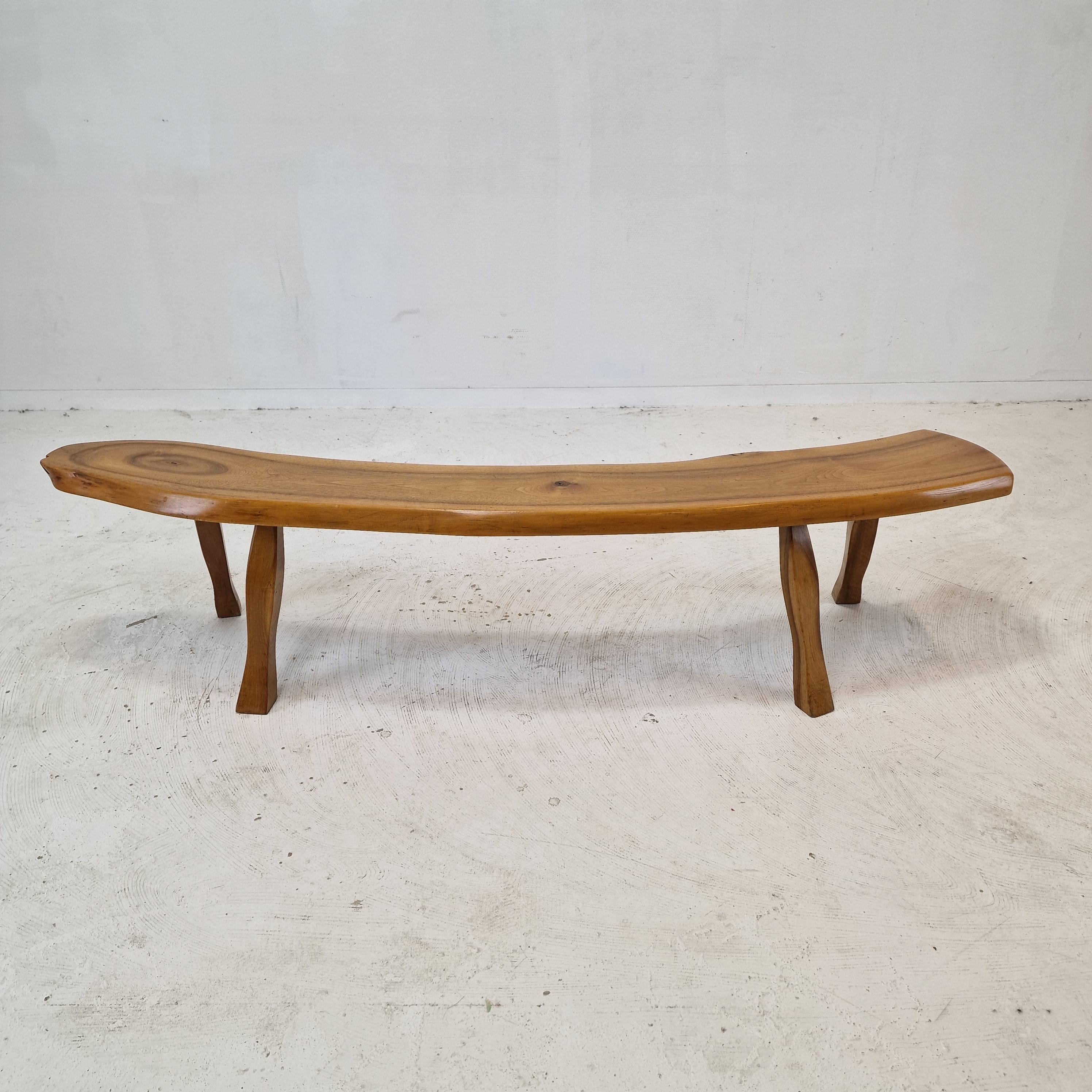 Mid-Century Wooden Tree Trunk Bench, France 1960s For Sale 10