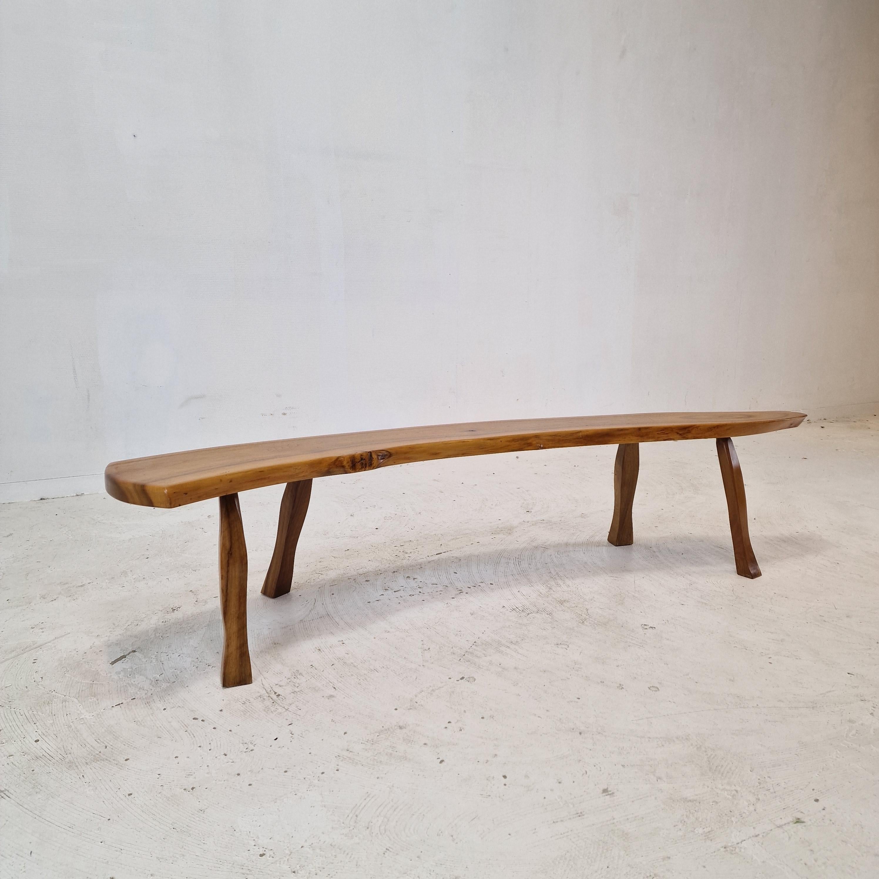 Mid-Century Modern Mid-Century Wooden Tree Trunk Bench, France 1960s For Sale