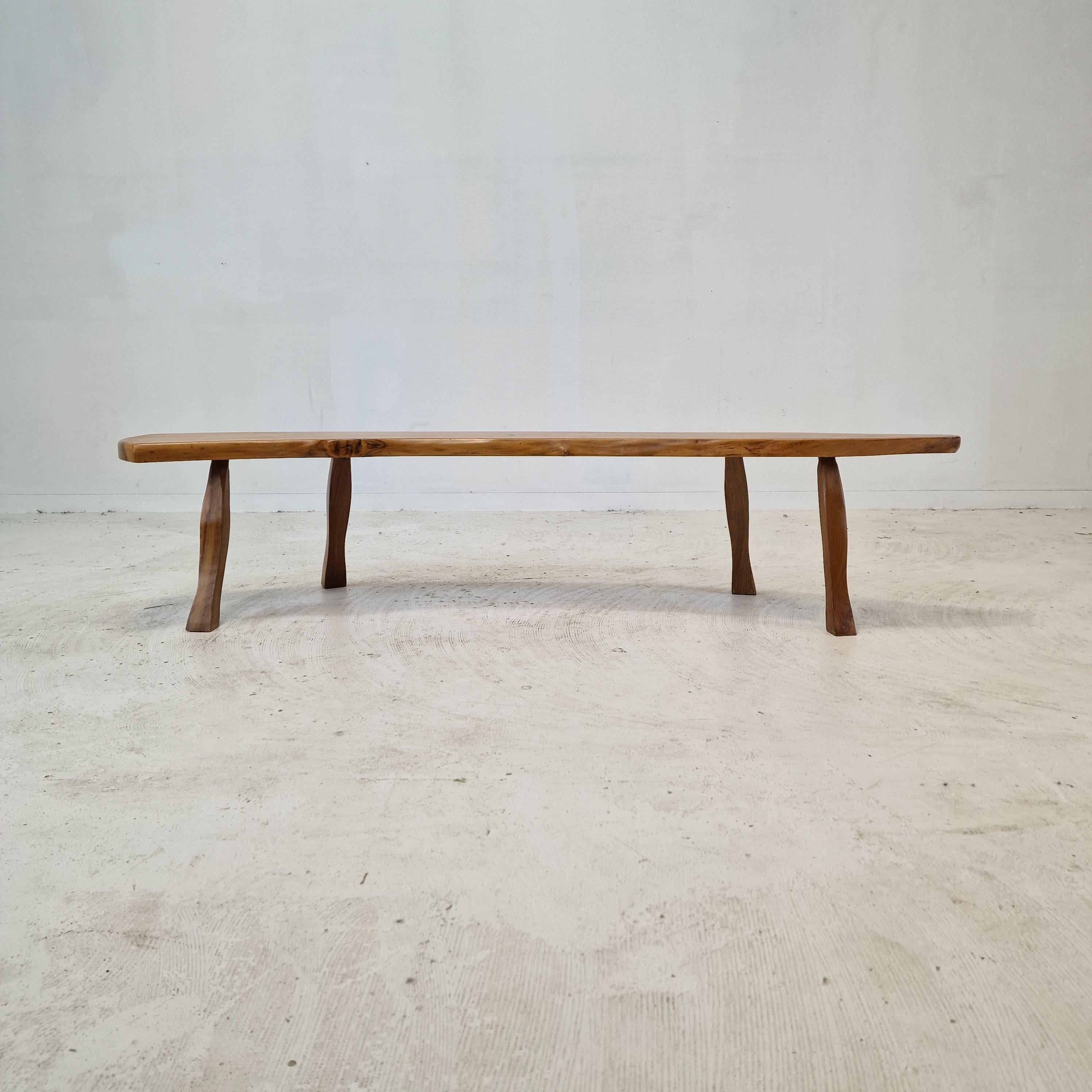 French Mid-Century Wooden Tree Trunk Bench, France 1960s For Sale