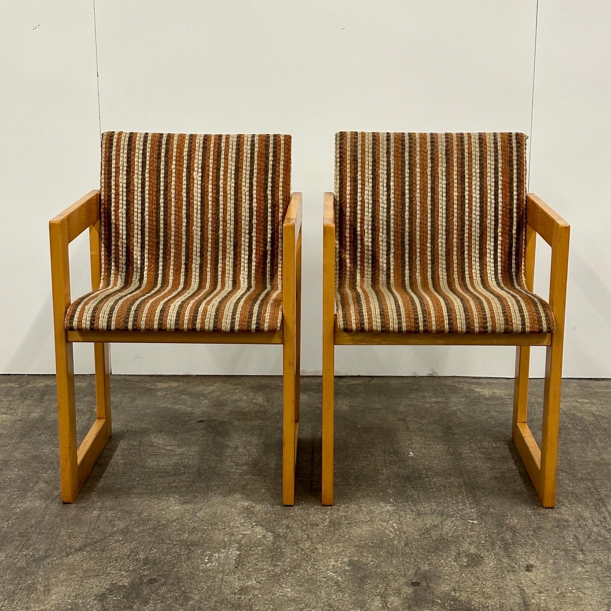 Unknown Mid Century Wooden Upright Chairs For Sale