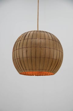 Mid-Century Wooden Veneer Pendant, ULUV, 1960s