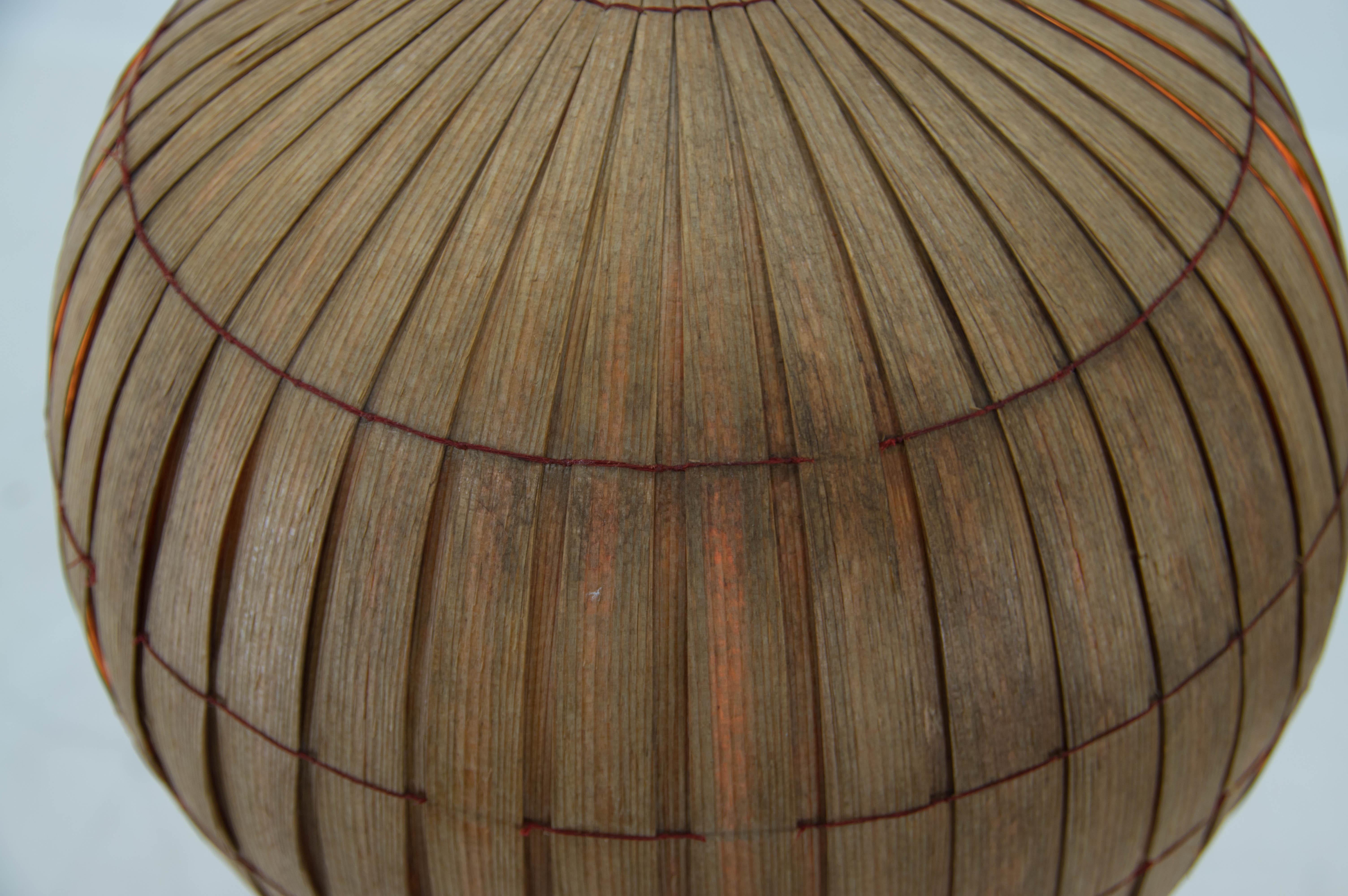 Mid-20th Century Mid-Century Wooden Veneer Pendant, ULUV, 1960s For Sale