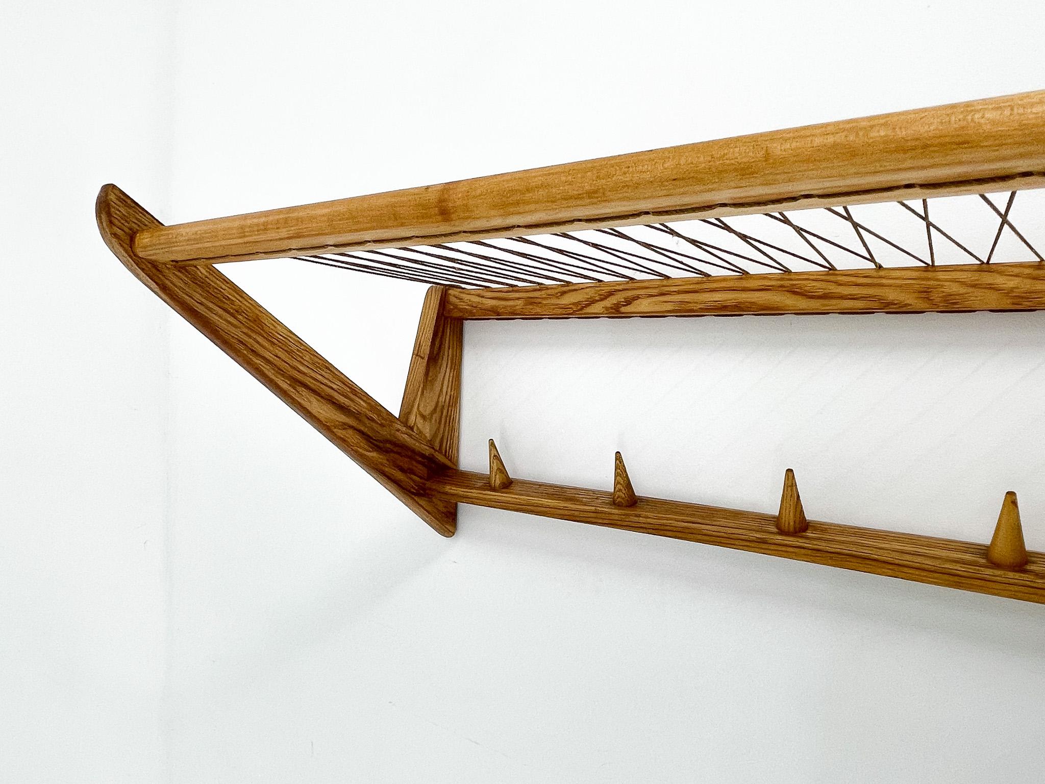20th Century Mid-century Wooden Wall Hanger by ULUV, Czechoslovakia, 1960s For Sale